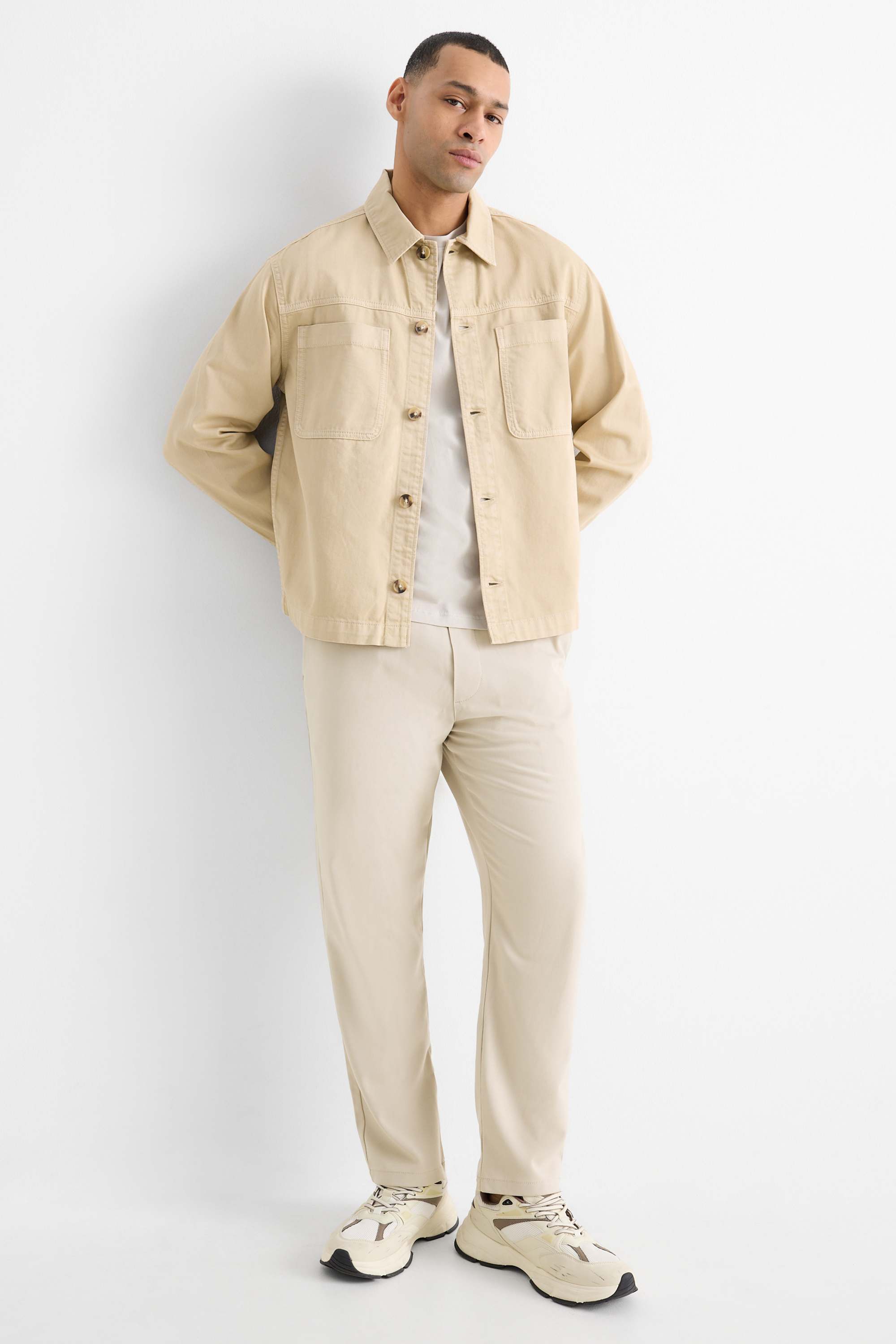 Chinos - tapered fit light beige