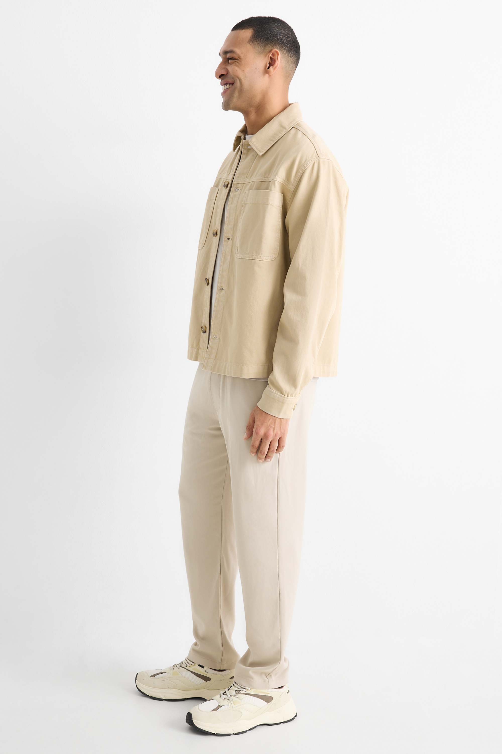 Chinos - tapered fit light beige