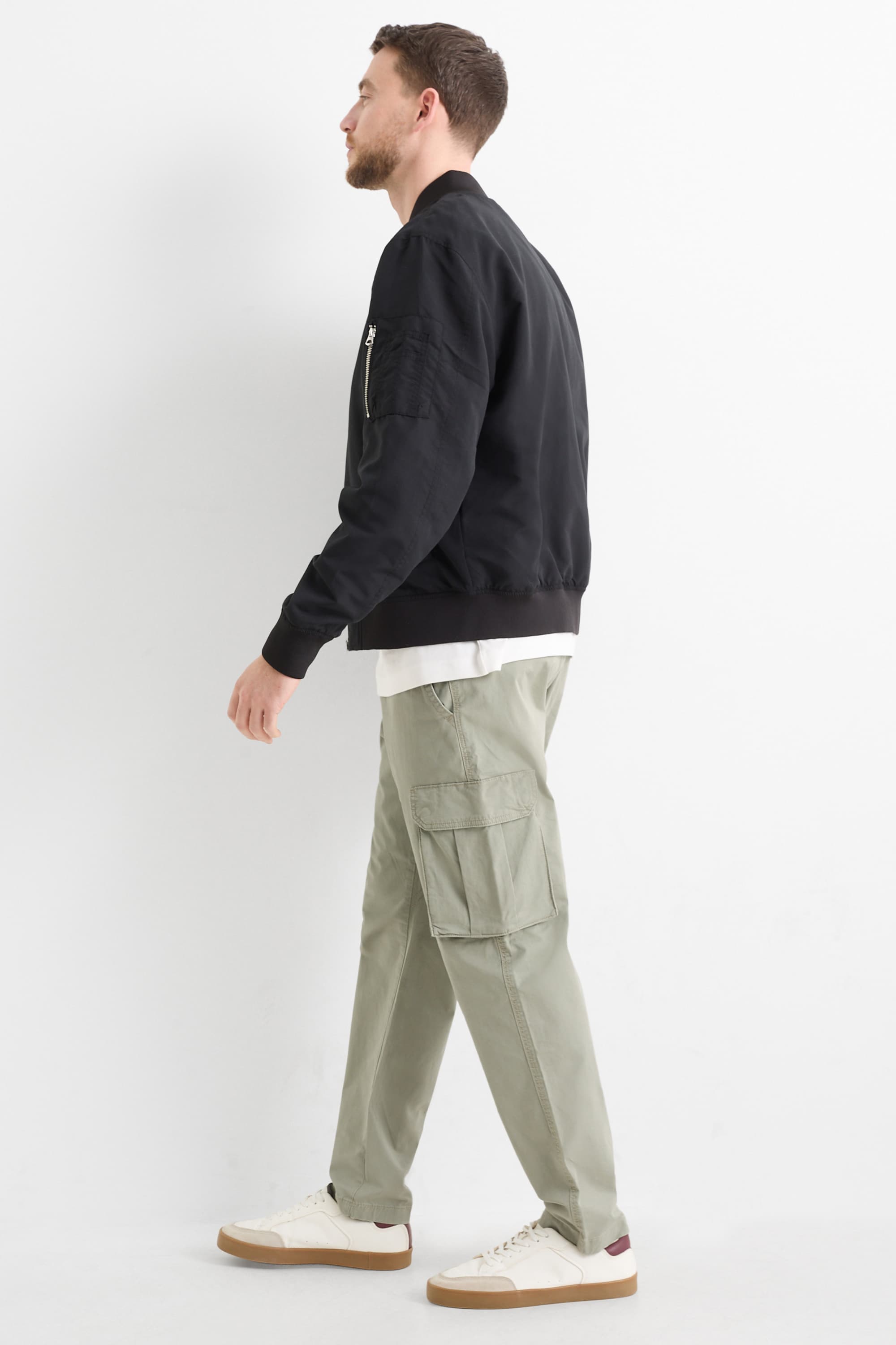 Cargo trousers - tapered fit khaki