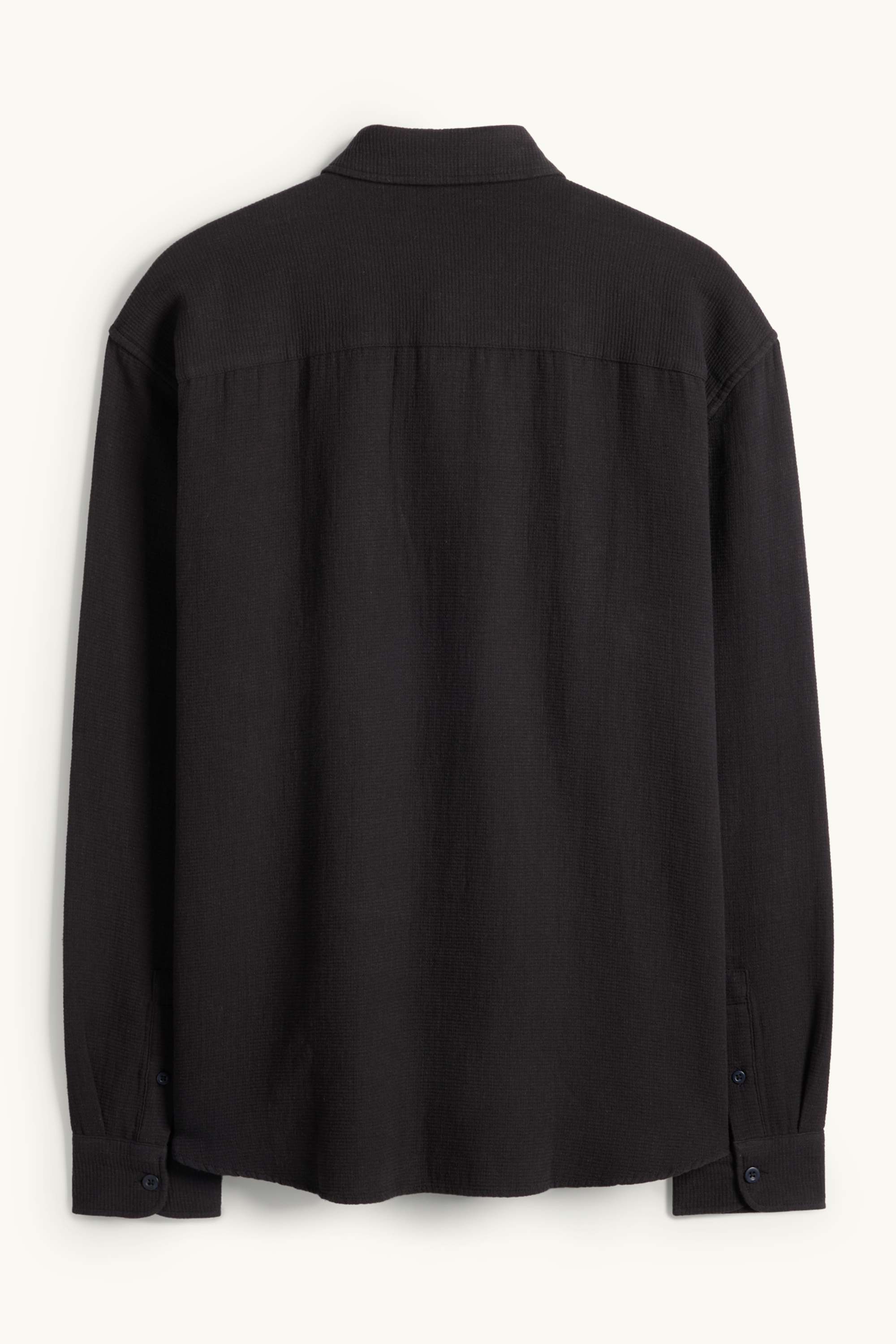 Shirt - loose fit - kent collar - textured black
