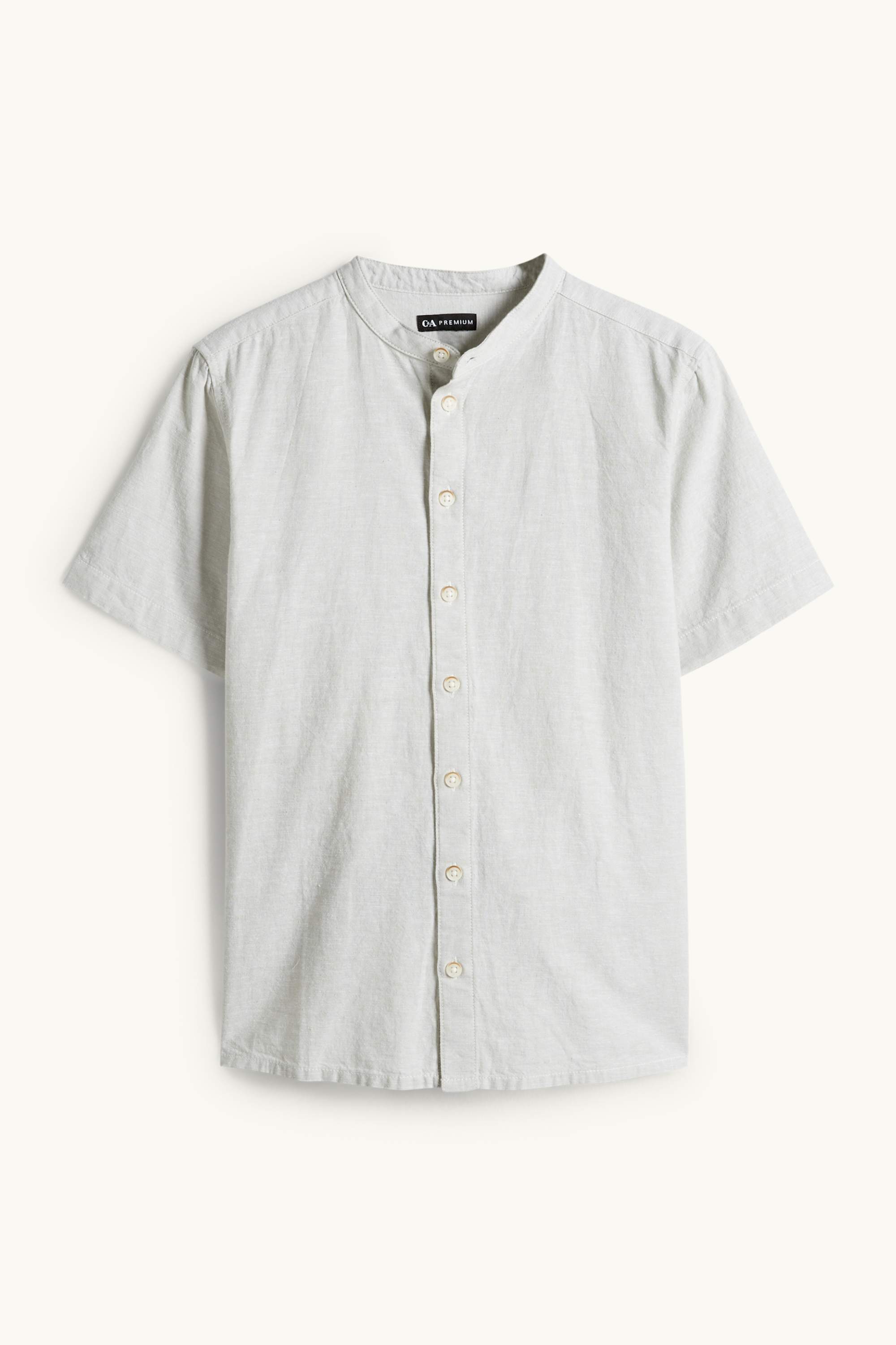 Shirt with linen content light gray