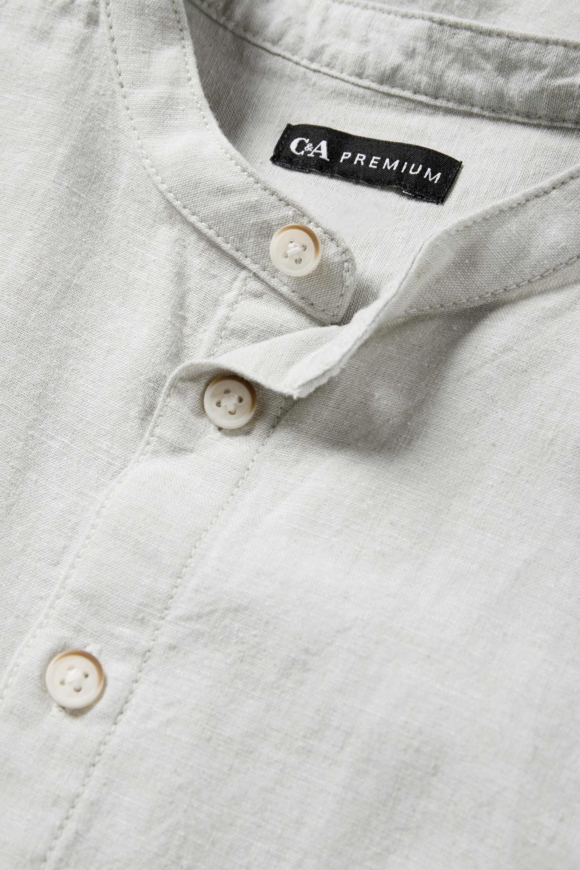 Shirt with linen content light gray