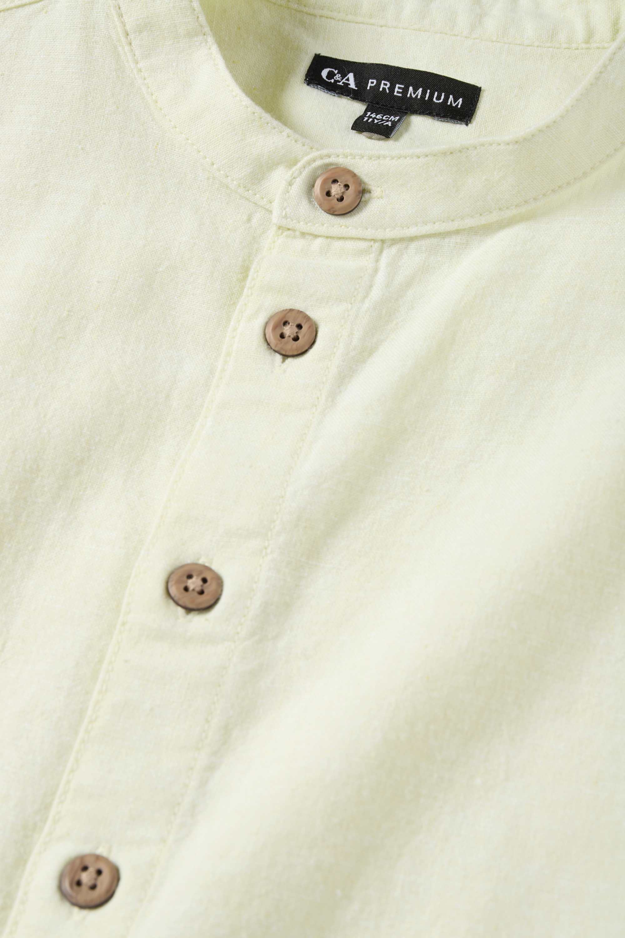 Shirt with linen content light yellow