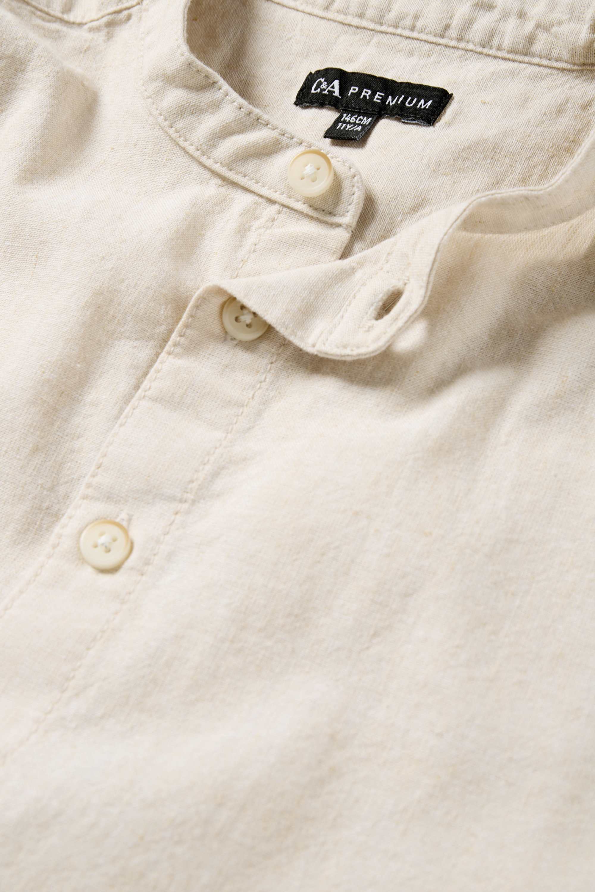 Shirt with linen content beige