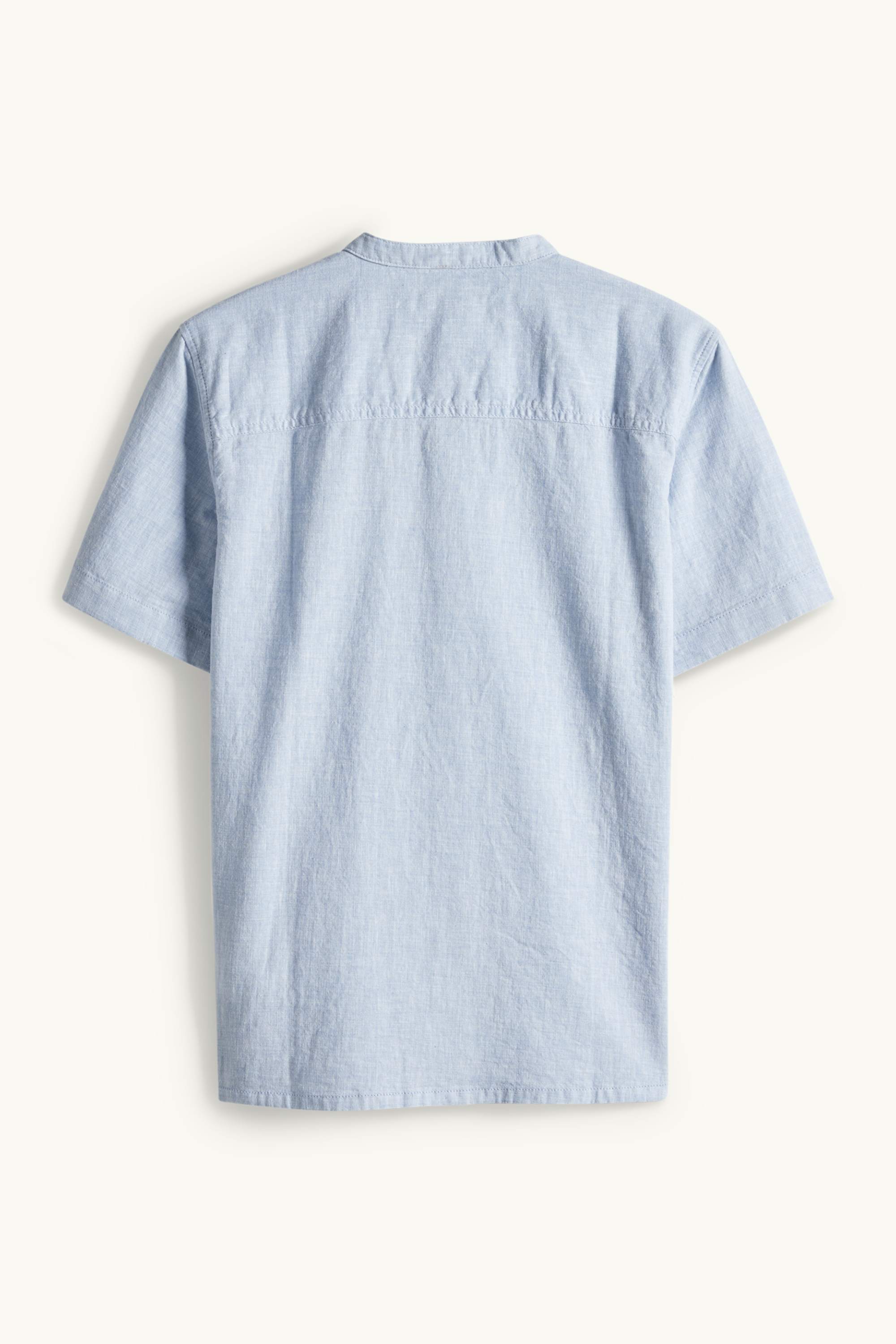 Shirt with linen content light blue
