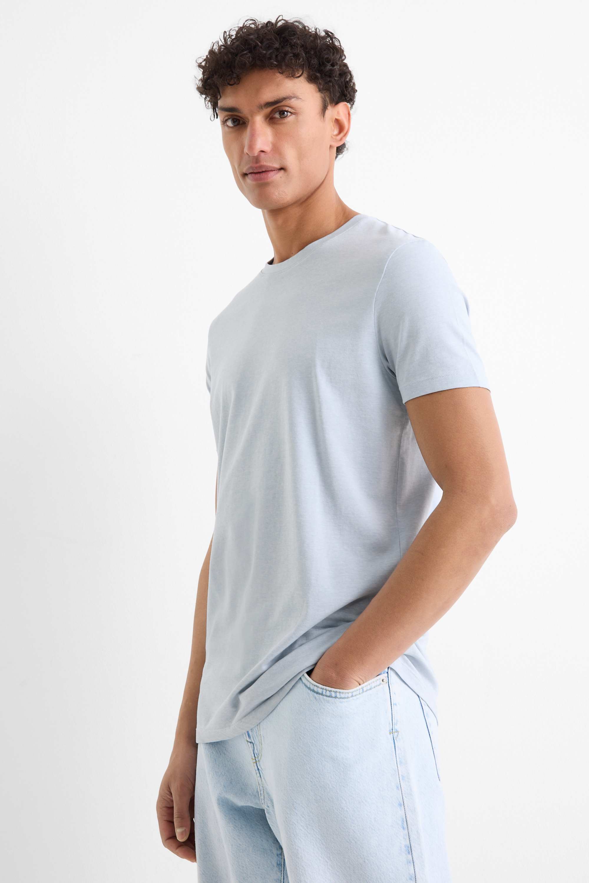 T-shirt - slim fit - Flex light blue