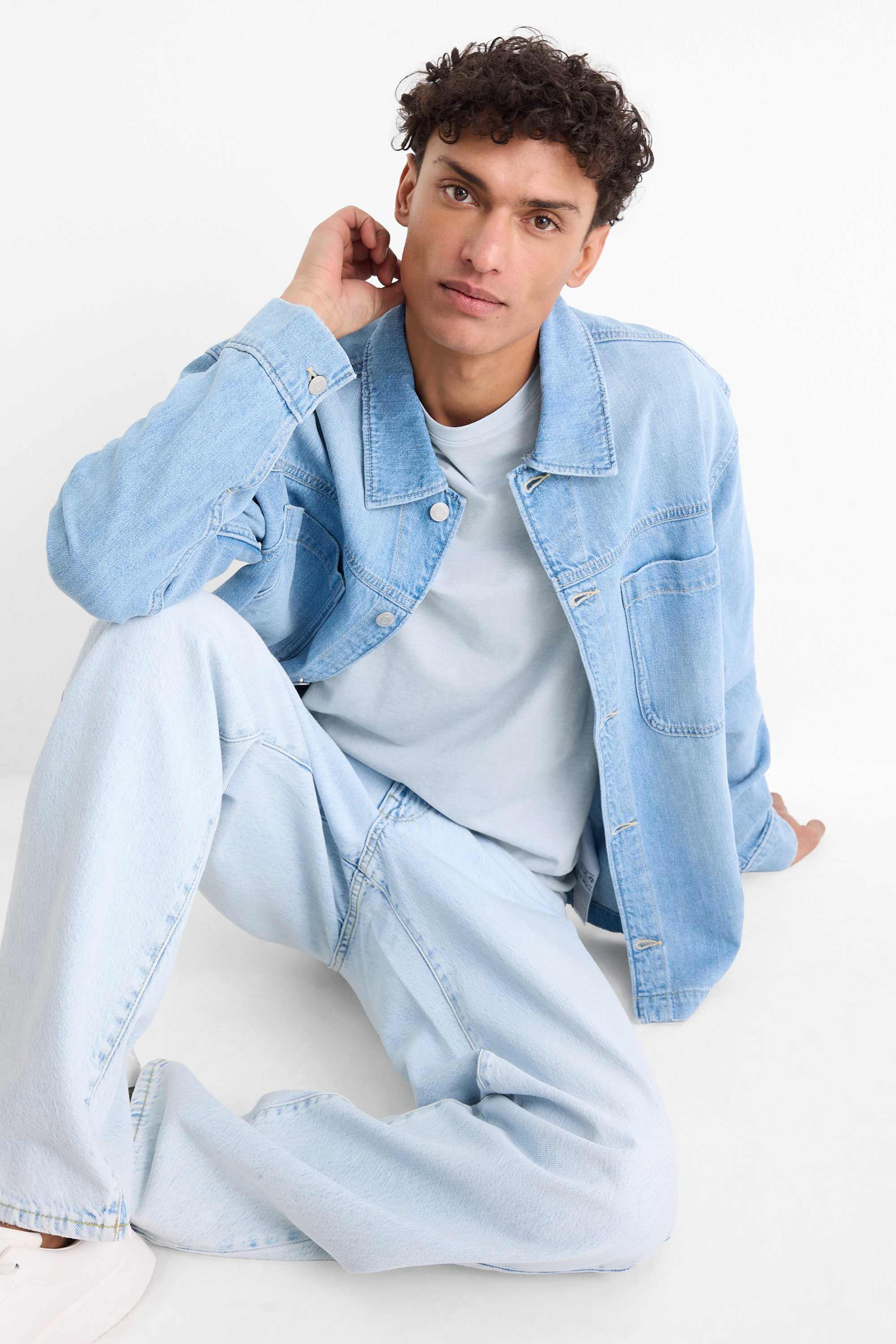 T-shirt - slim fit - Flex light blue