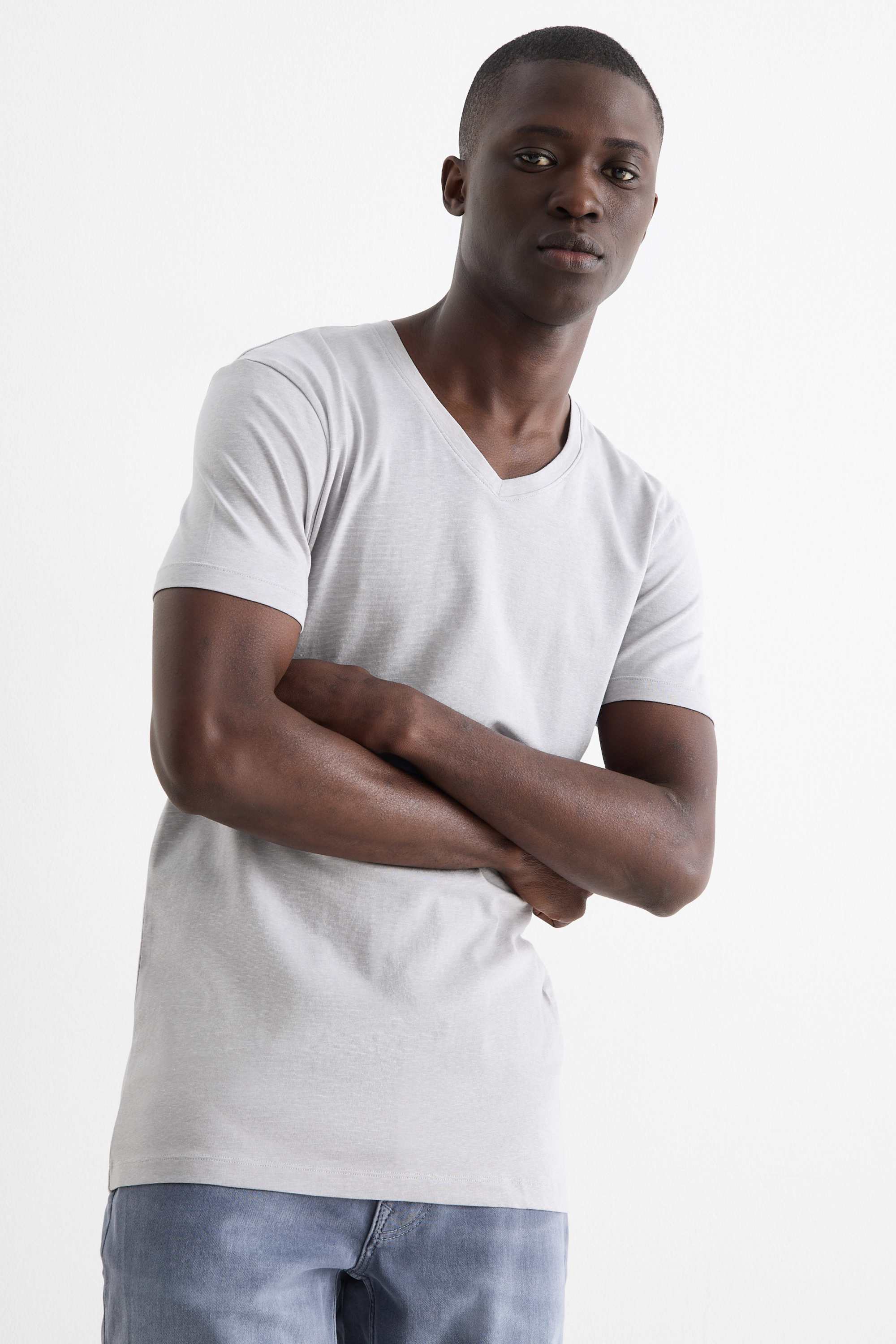 T-shirt - slim fit - Flex gray