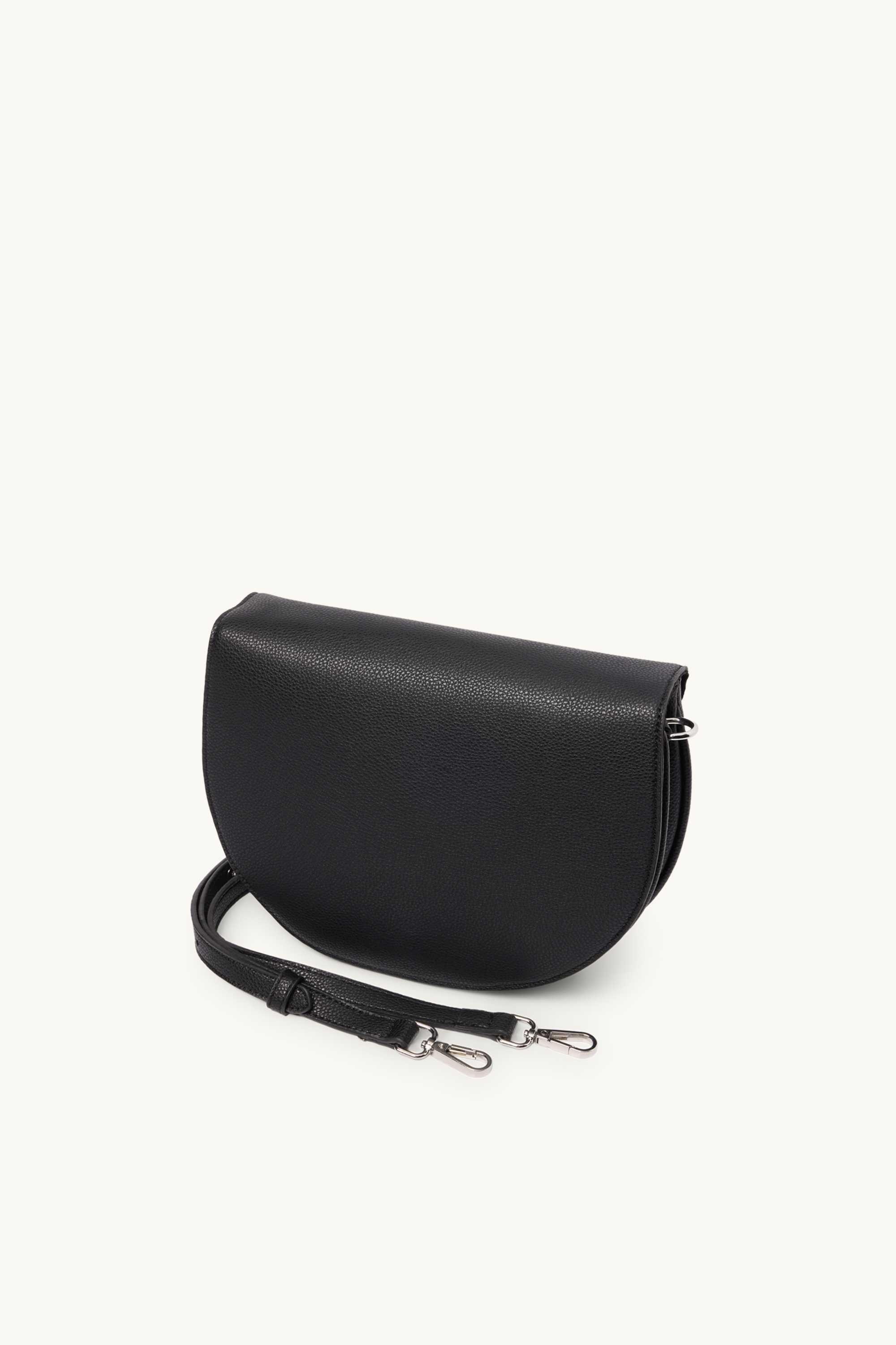 Crossbody bag with detachable bag strap - faux leather black