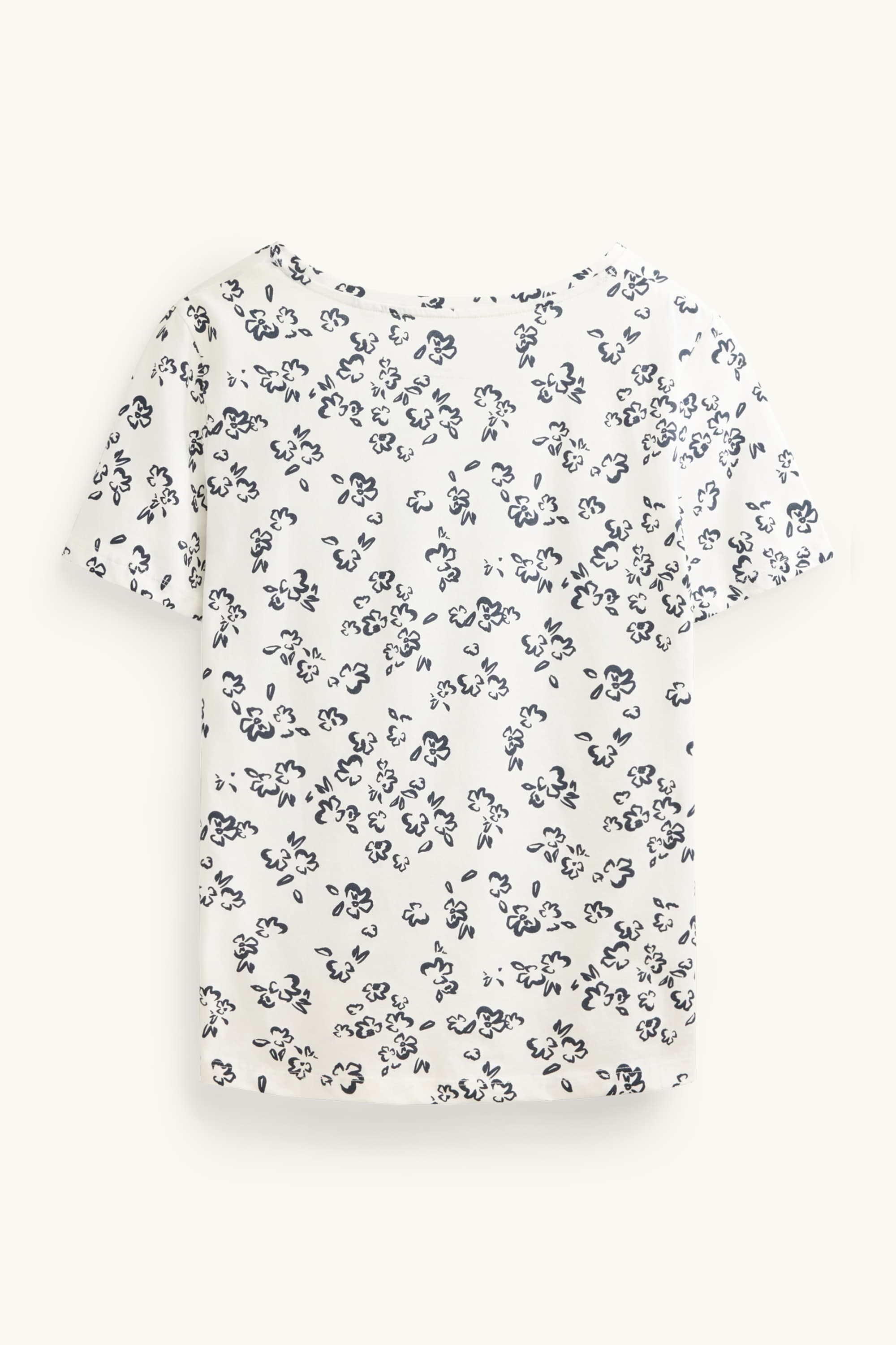 T-shirt - slim fit - floral white / black