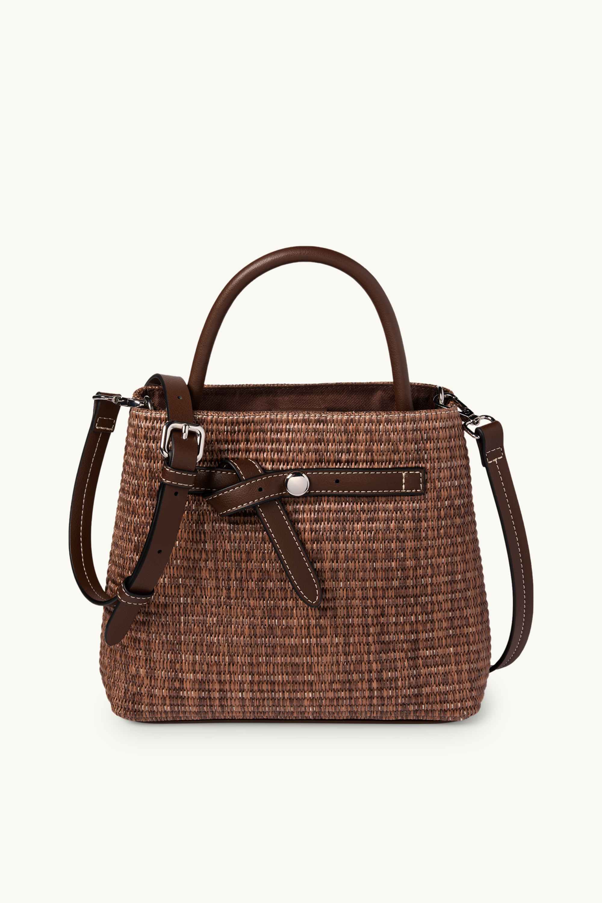 Bast crossbody bag with detachable bag strap dark brown