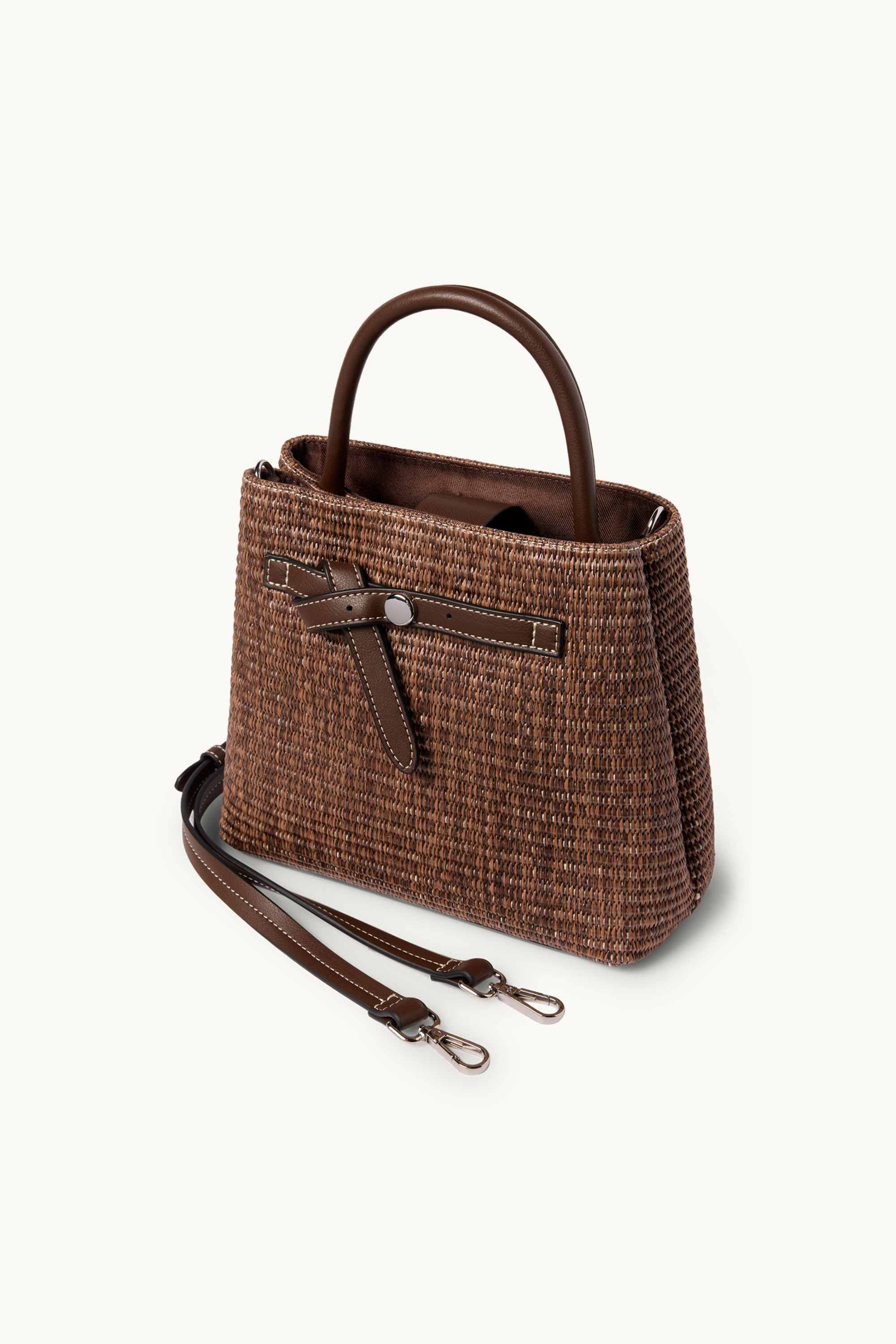 Bast crossbody bag with detachable bag strap dark brown