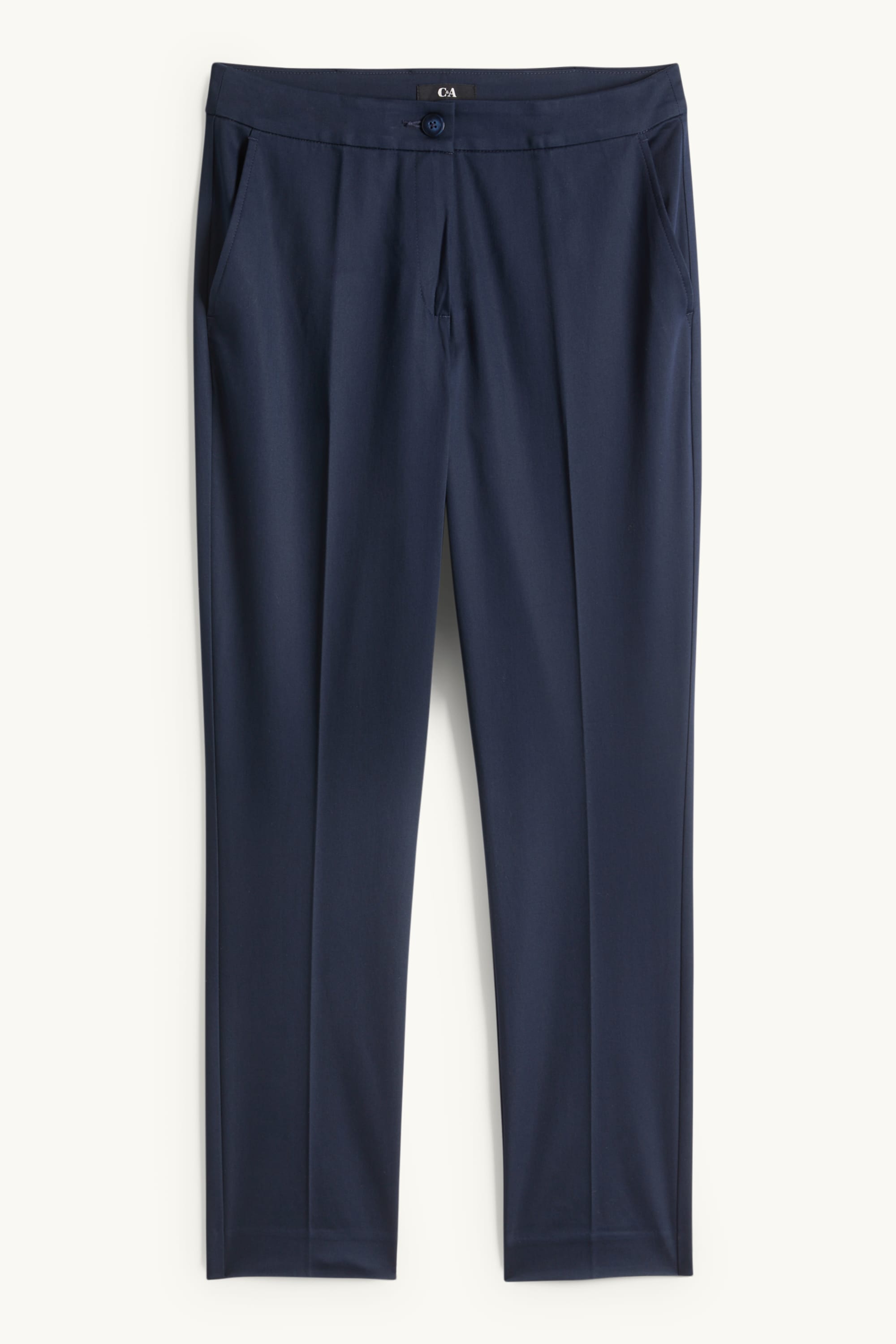 Cloth trousers - mid-rise waist - slim fit dark blue