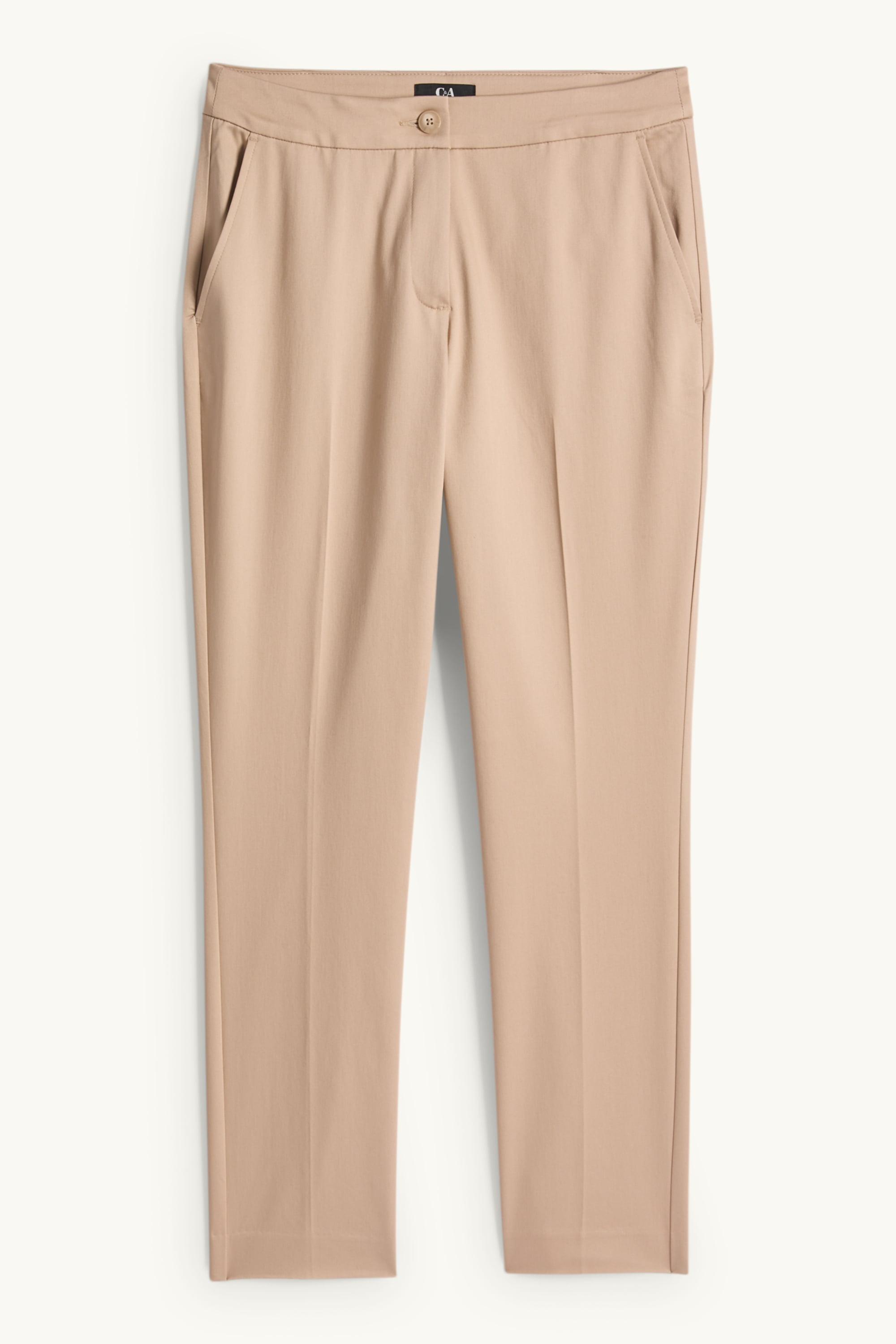 Cloth trousers - mid-rise waist - slim fit beige