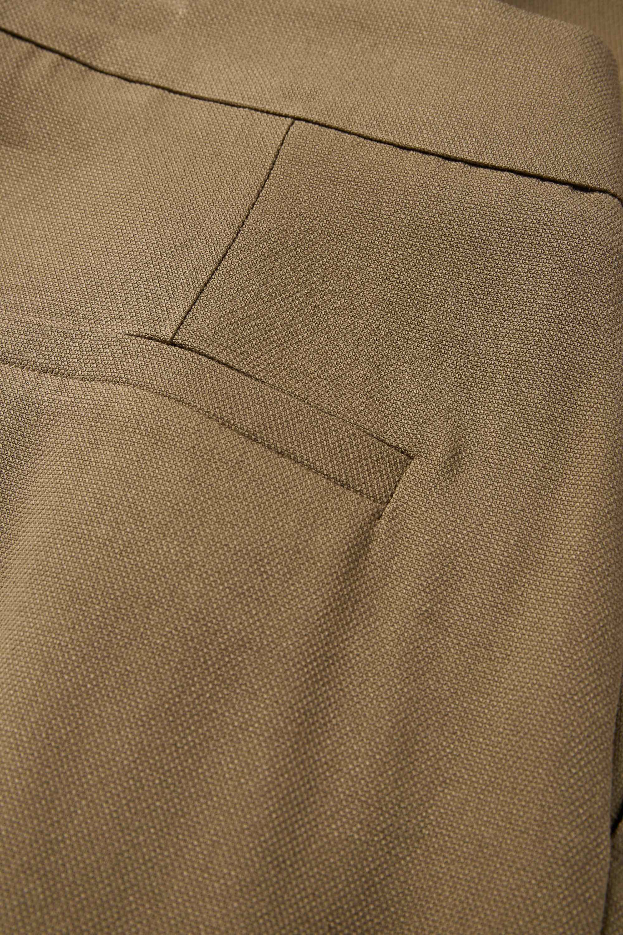 Cloth trousers - high waist - tapered fit khaki