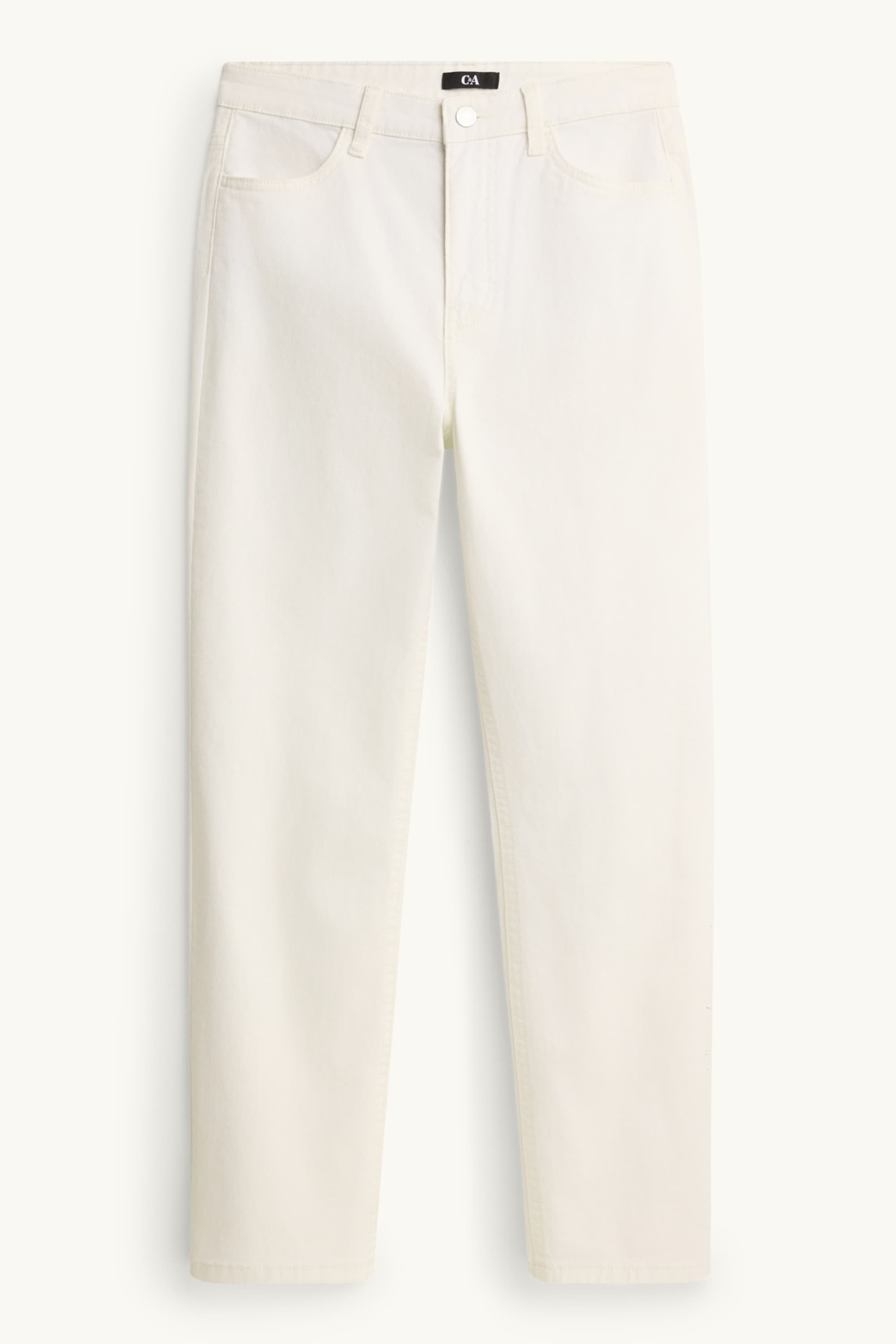 Cloth trousers - mid-rise waist - straight leg white