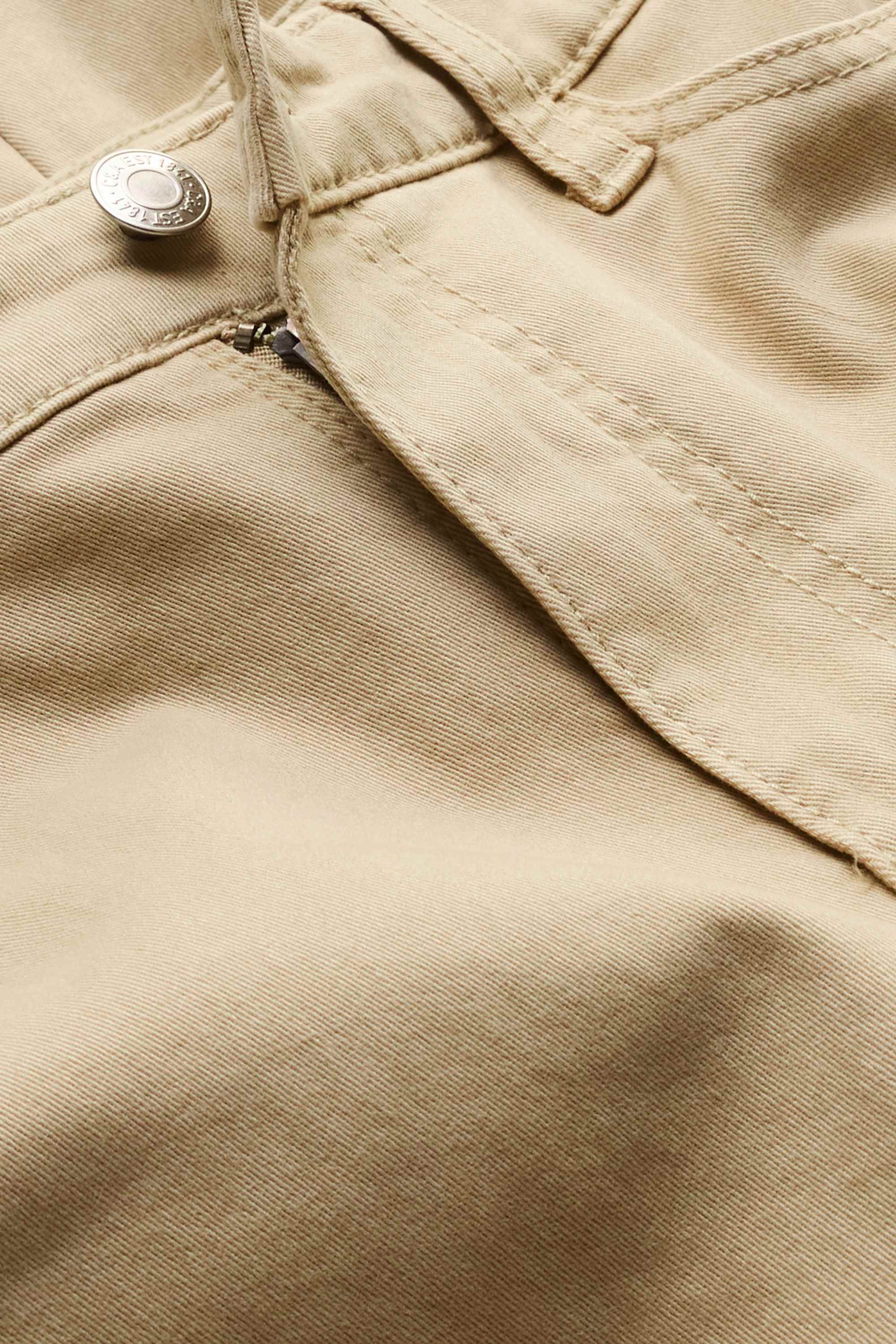 Cloth trousers - mid-rise waist - straight leg beige