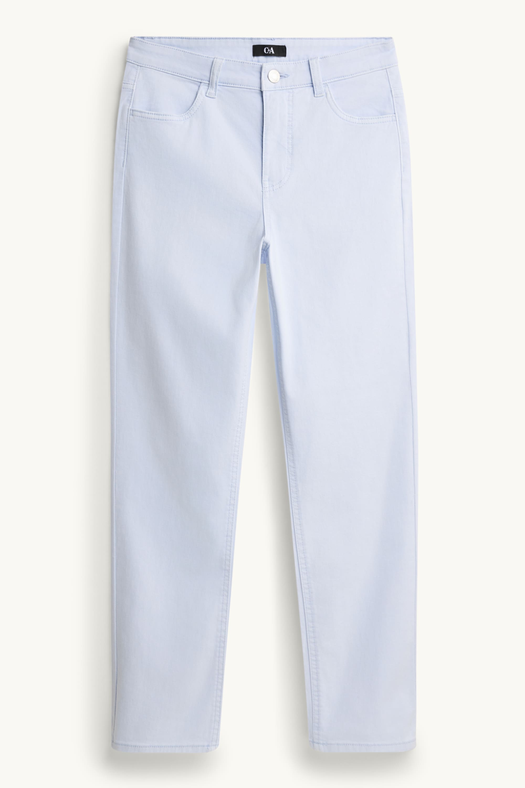Cloth trousers - mid-rise waist - straight leg light blue