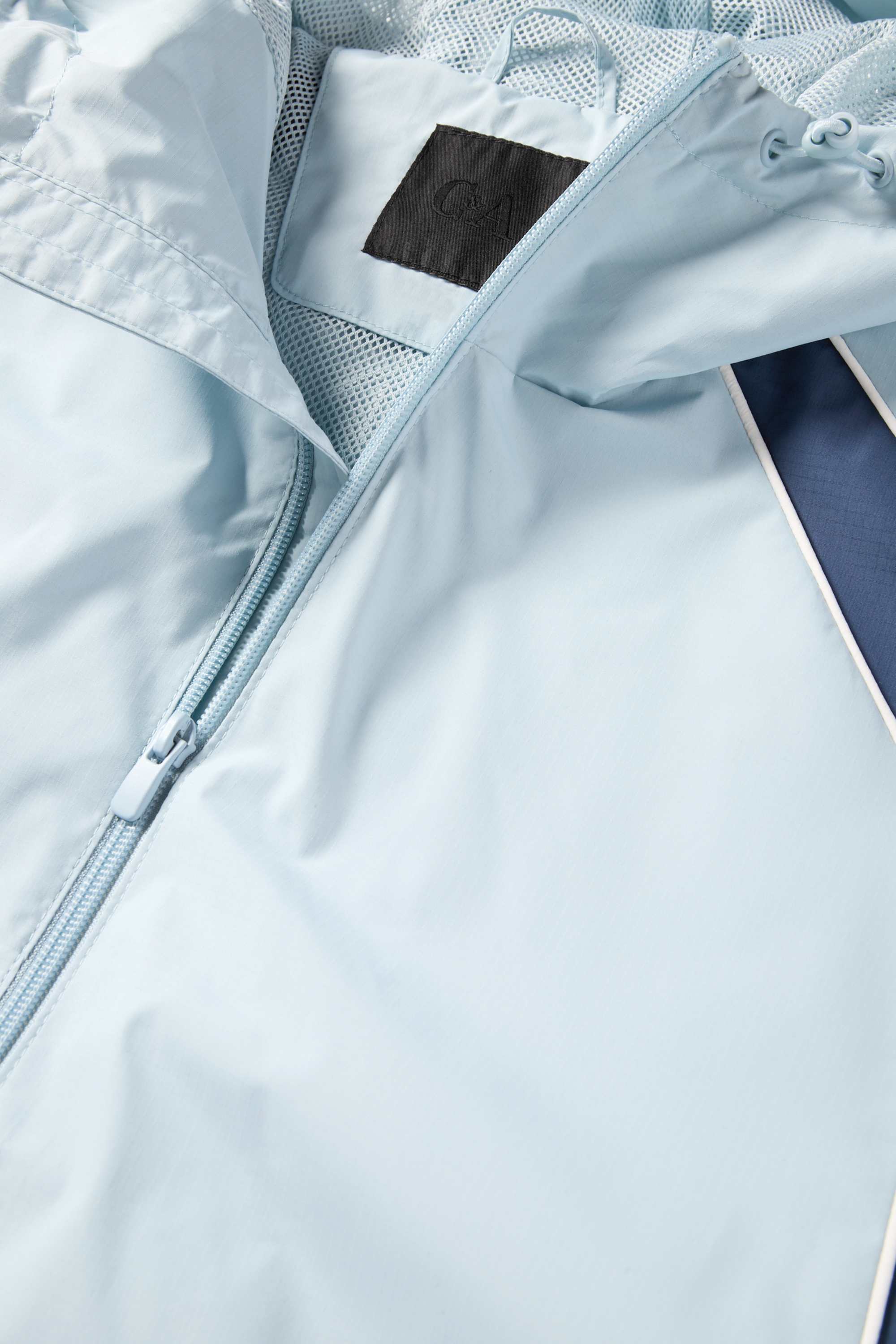 Jacket with hood - water-repellent light blue