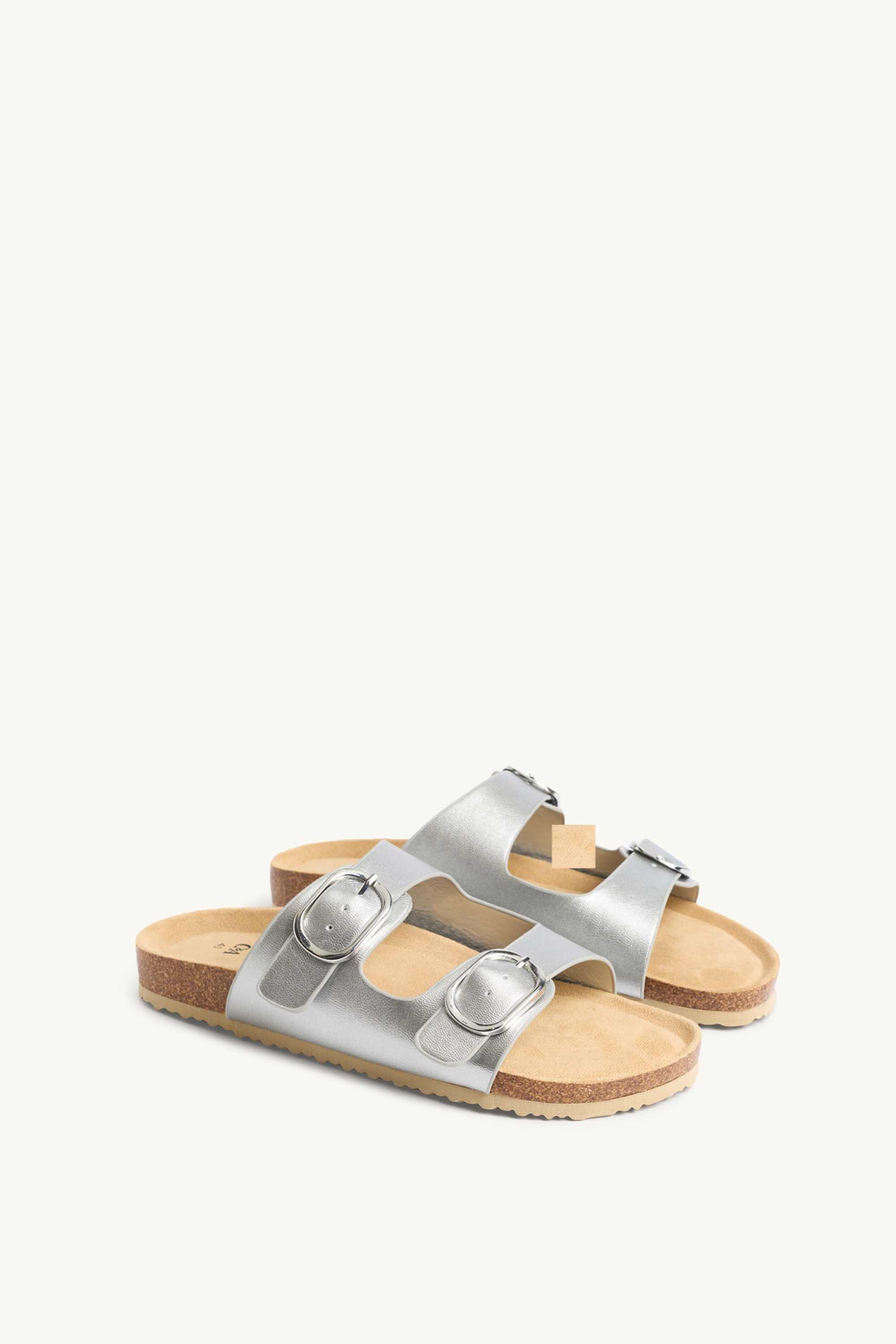 Sandals - faux leather silver