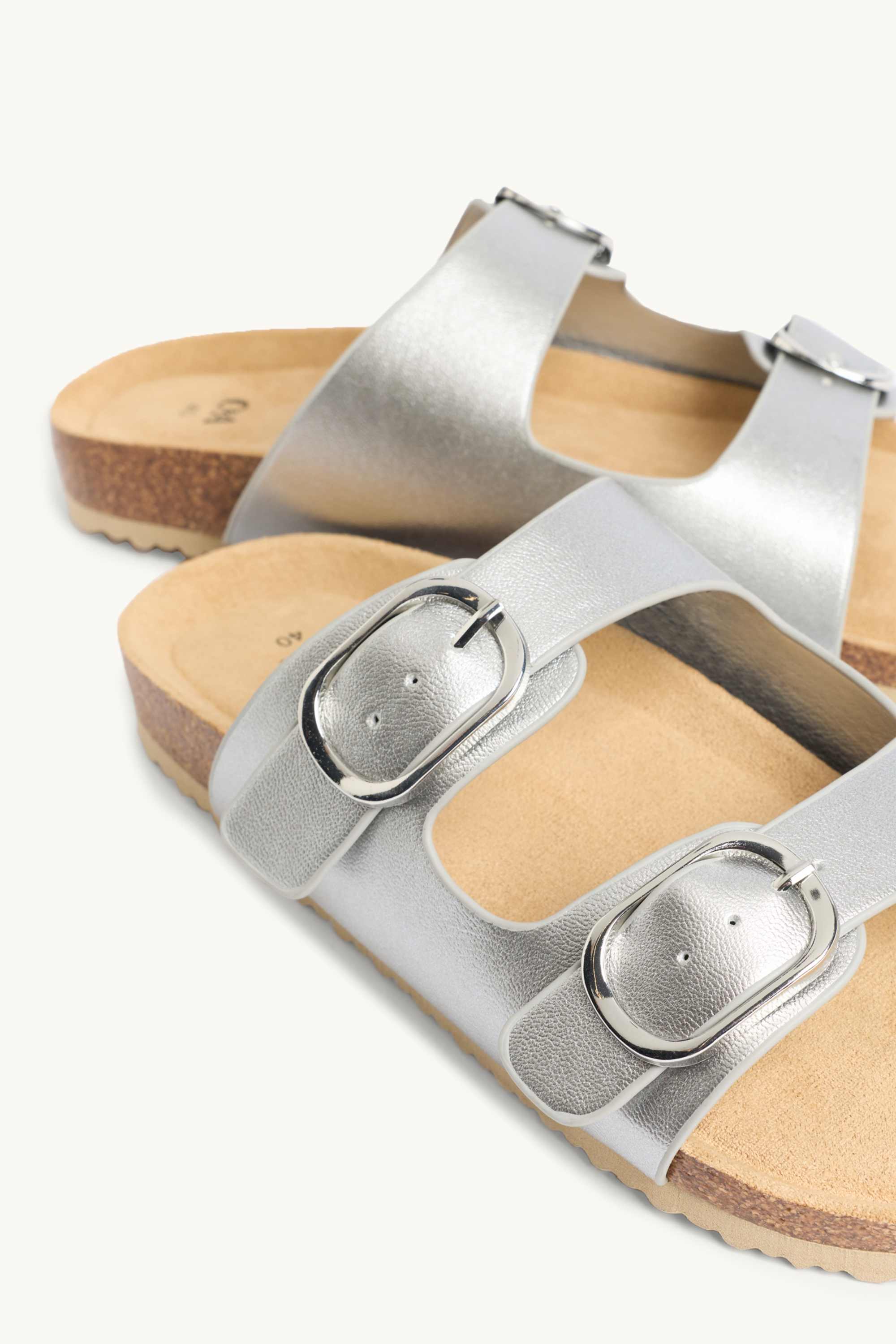 Sandals - faux leather silver