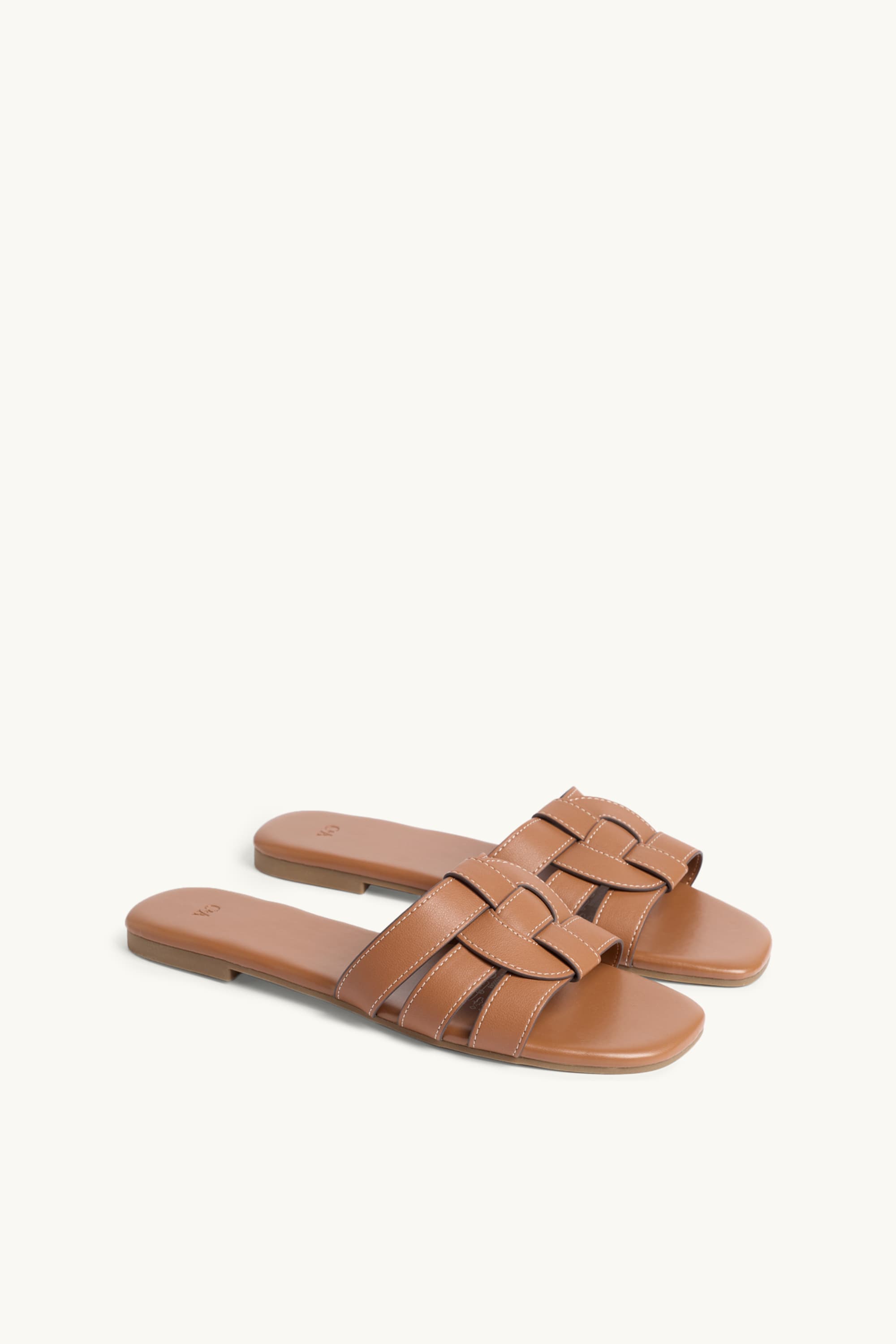 Sandals - faux leather brown