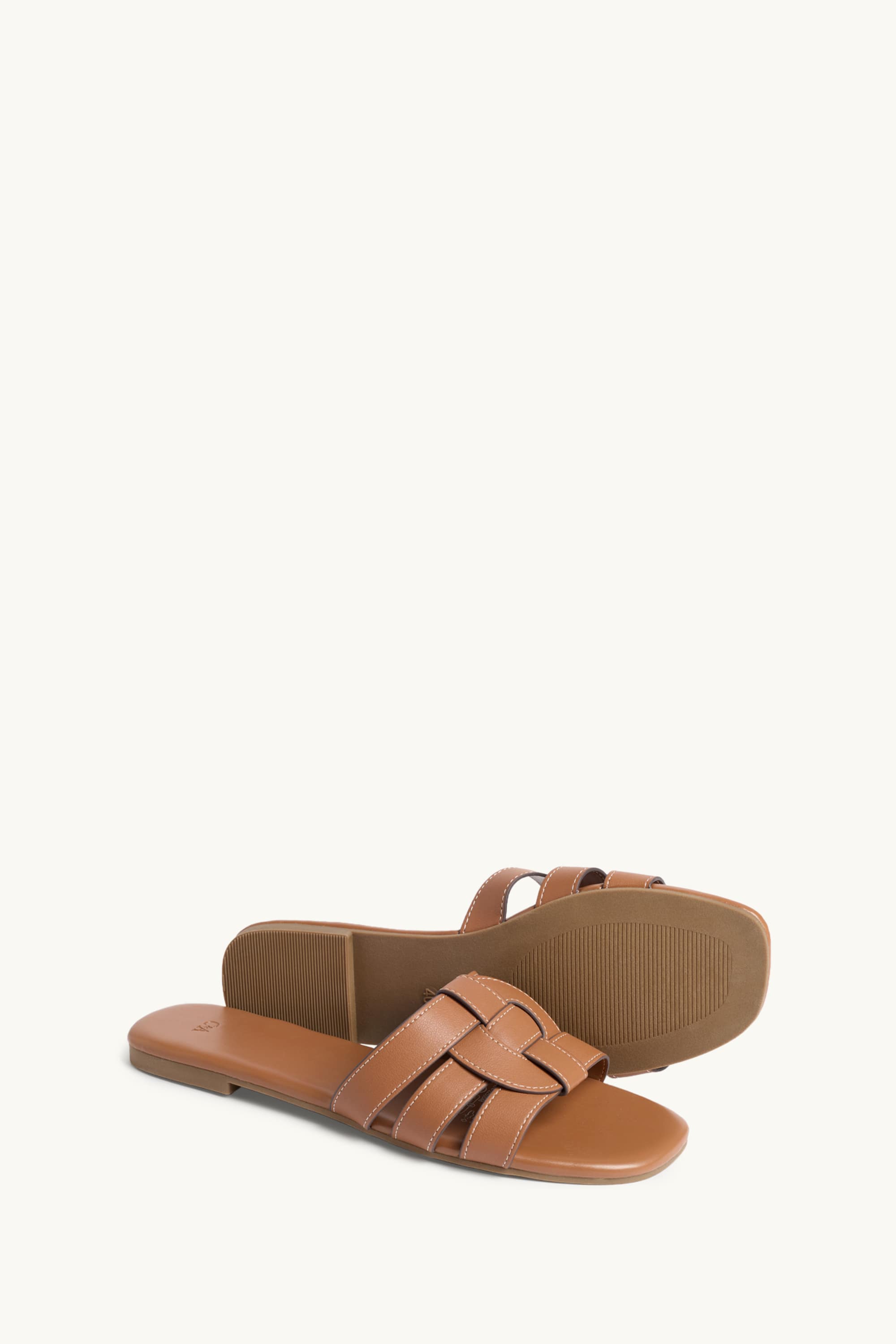 Sandals - faux leather brown