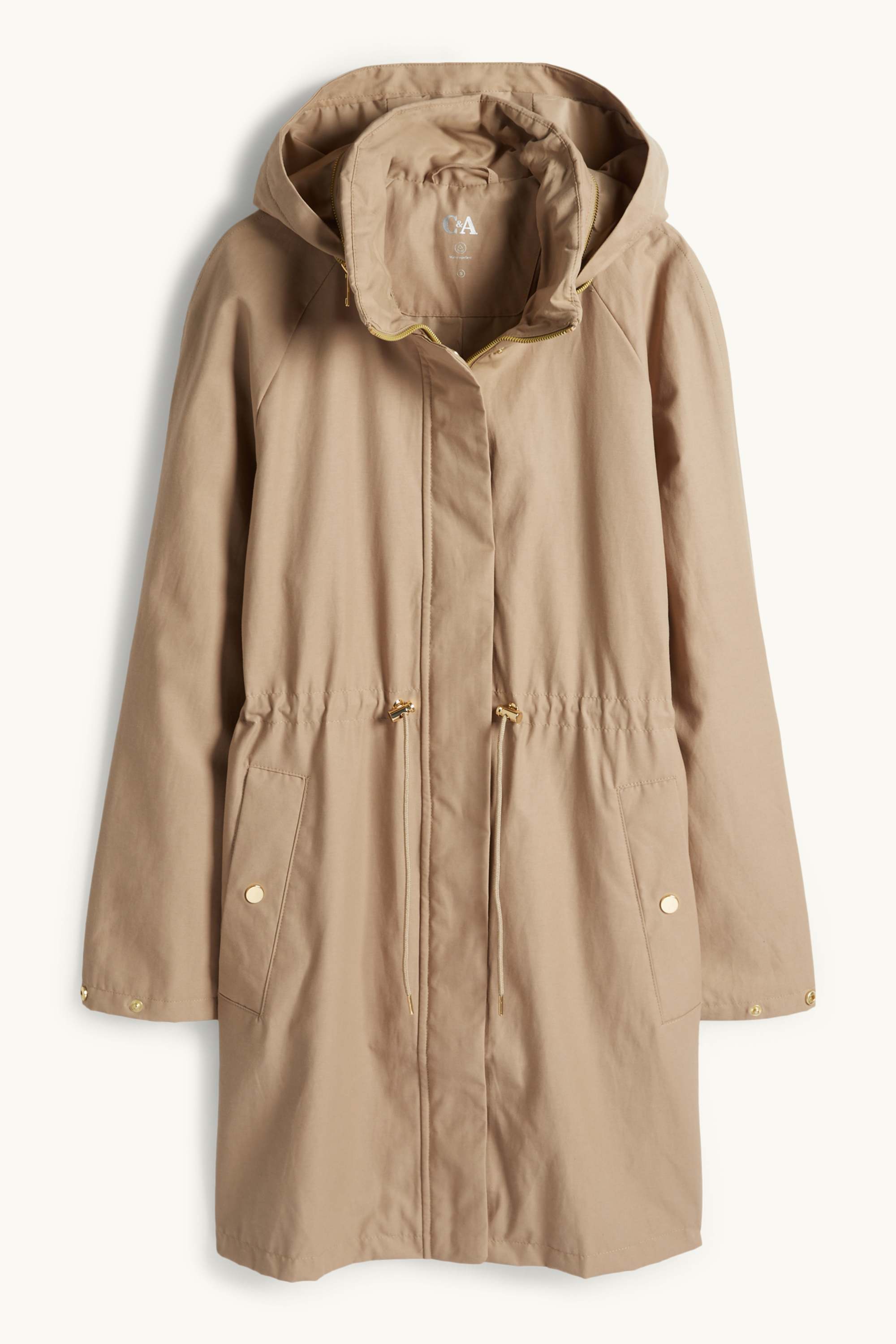 Parka with hood - water-repellent khaki