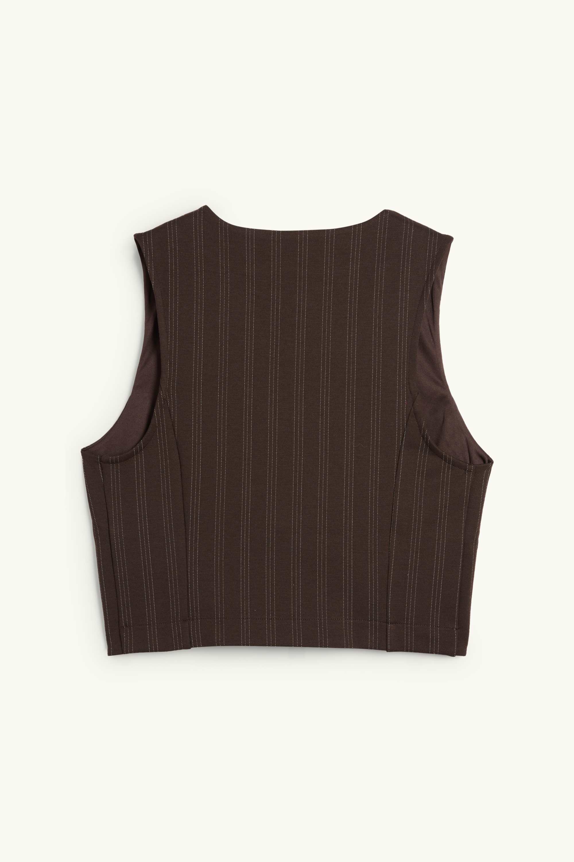 Waistcoat - fitted - pinstripes dark brown