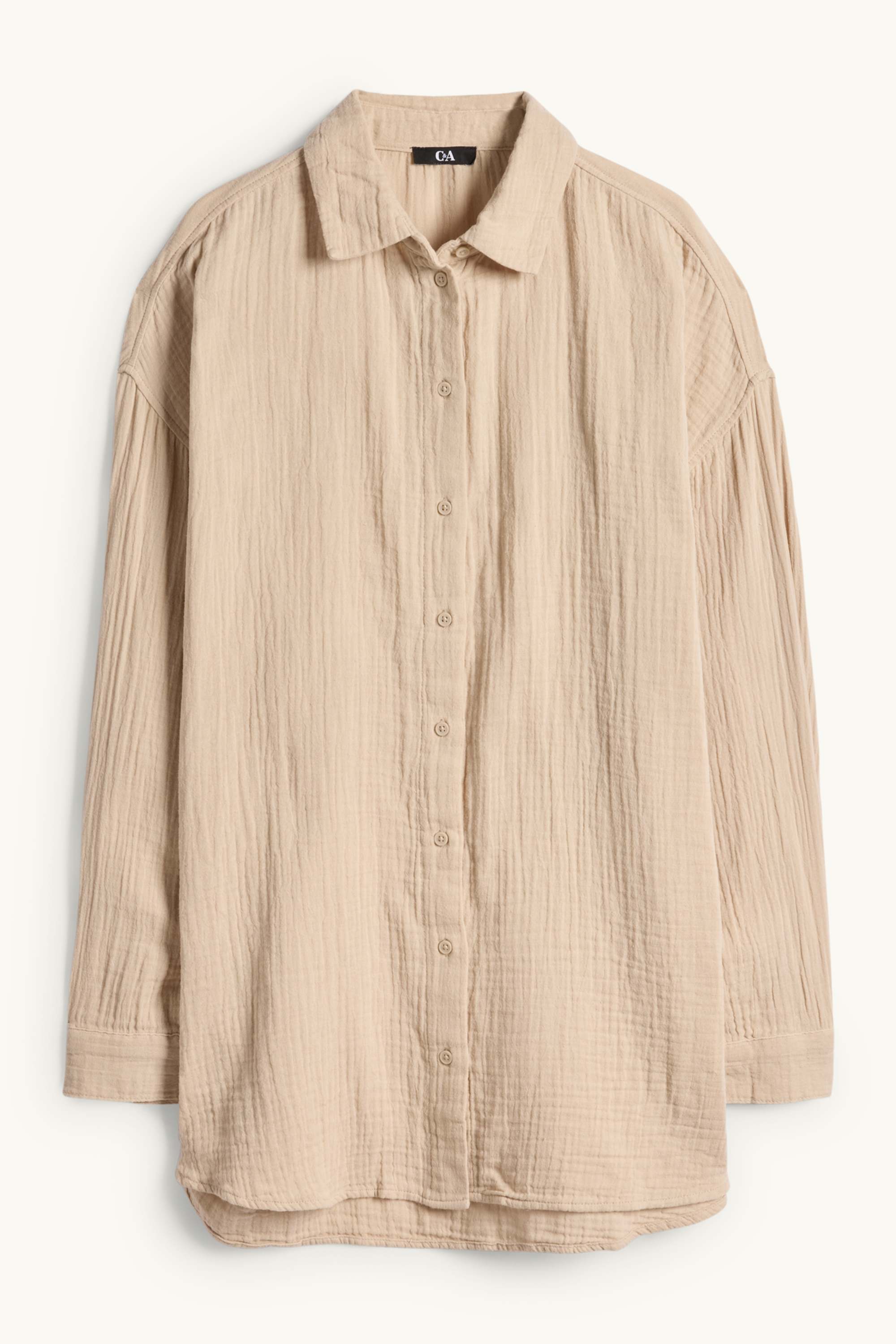 Cheesecloth blouse beige