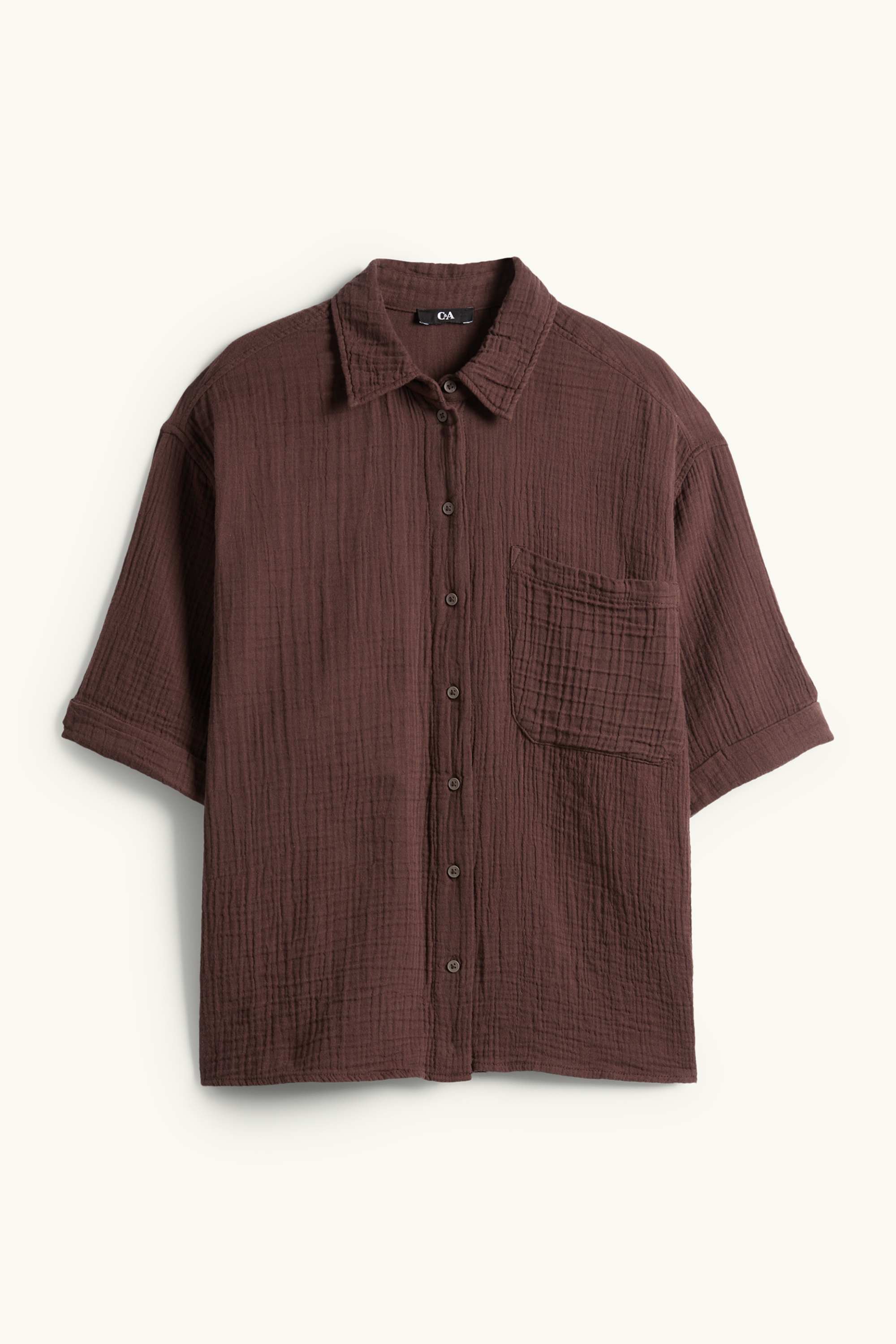 Cheesecloth blouse dark brown
