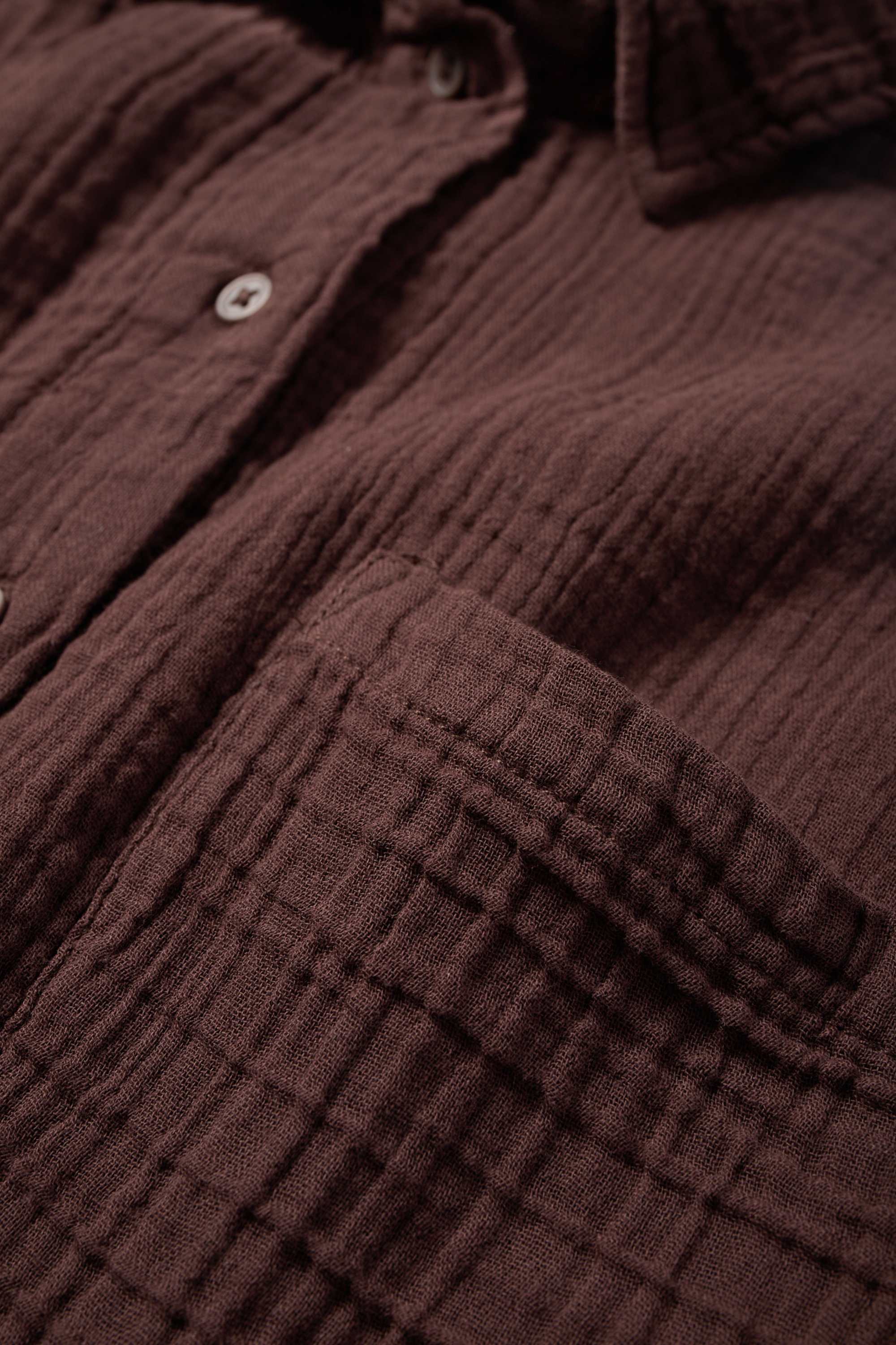 Cheesecloth blouse dark brown