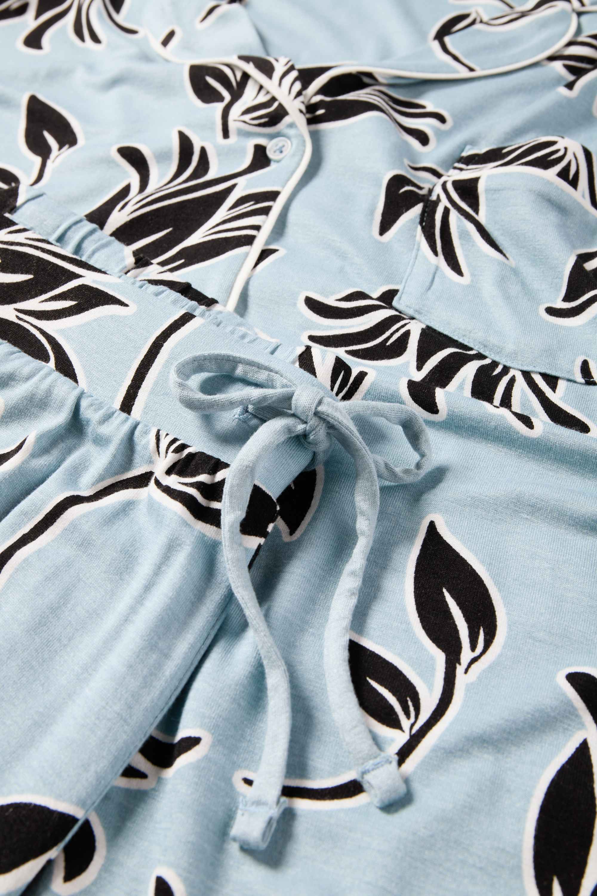 Viscose pyjamas - floral blue