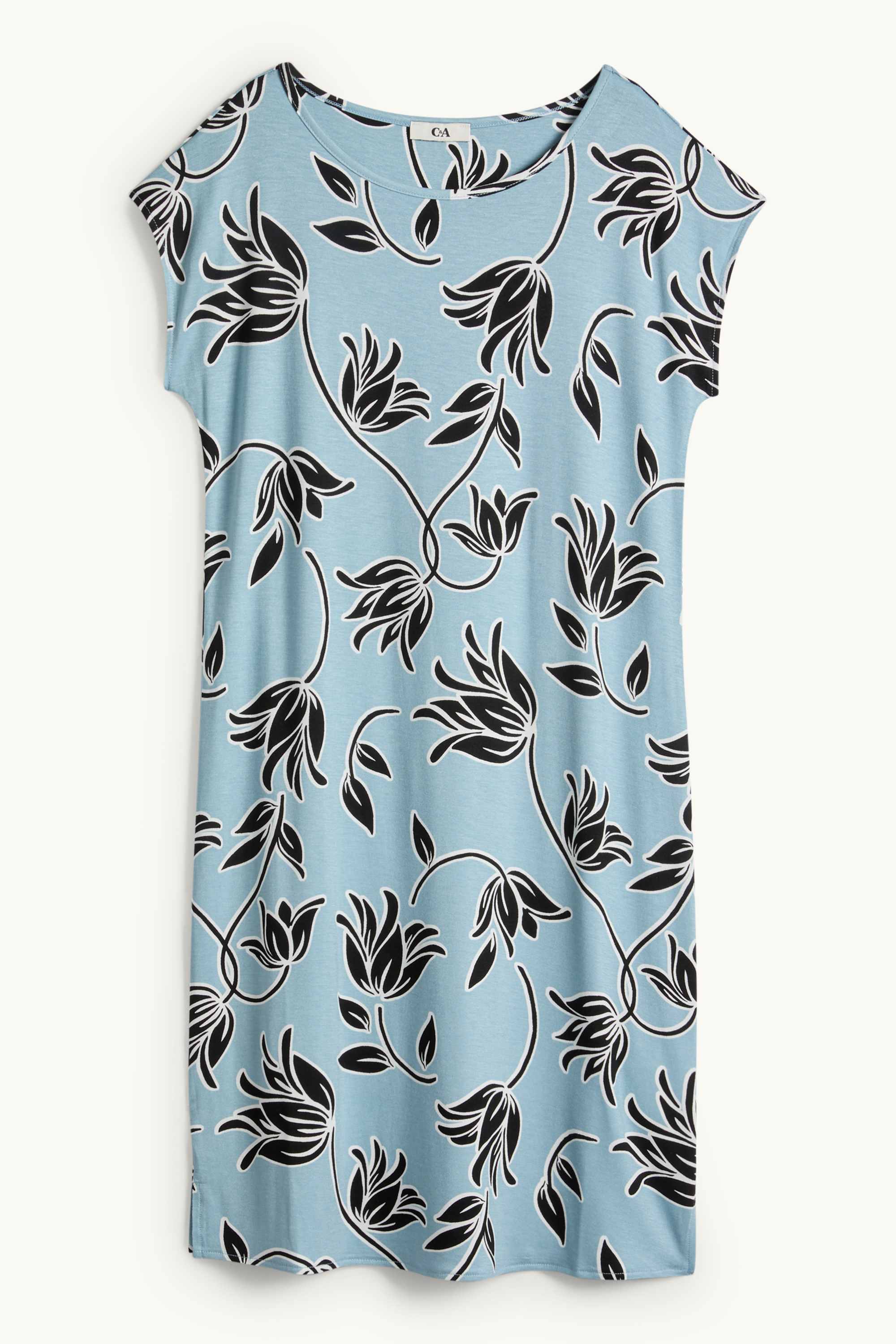Viscose nightdress - floral blue