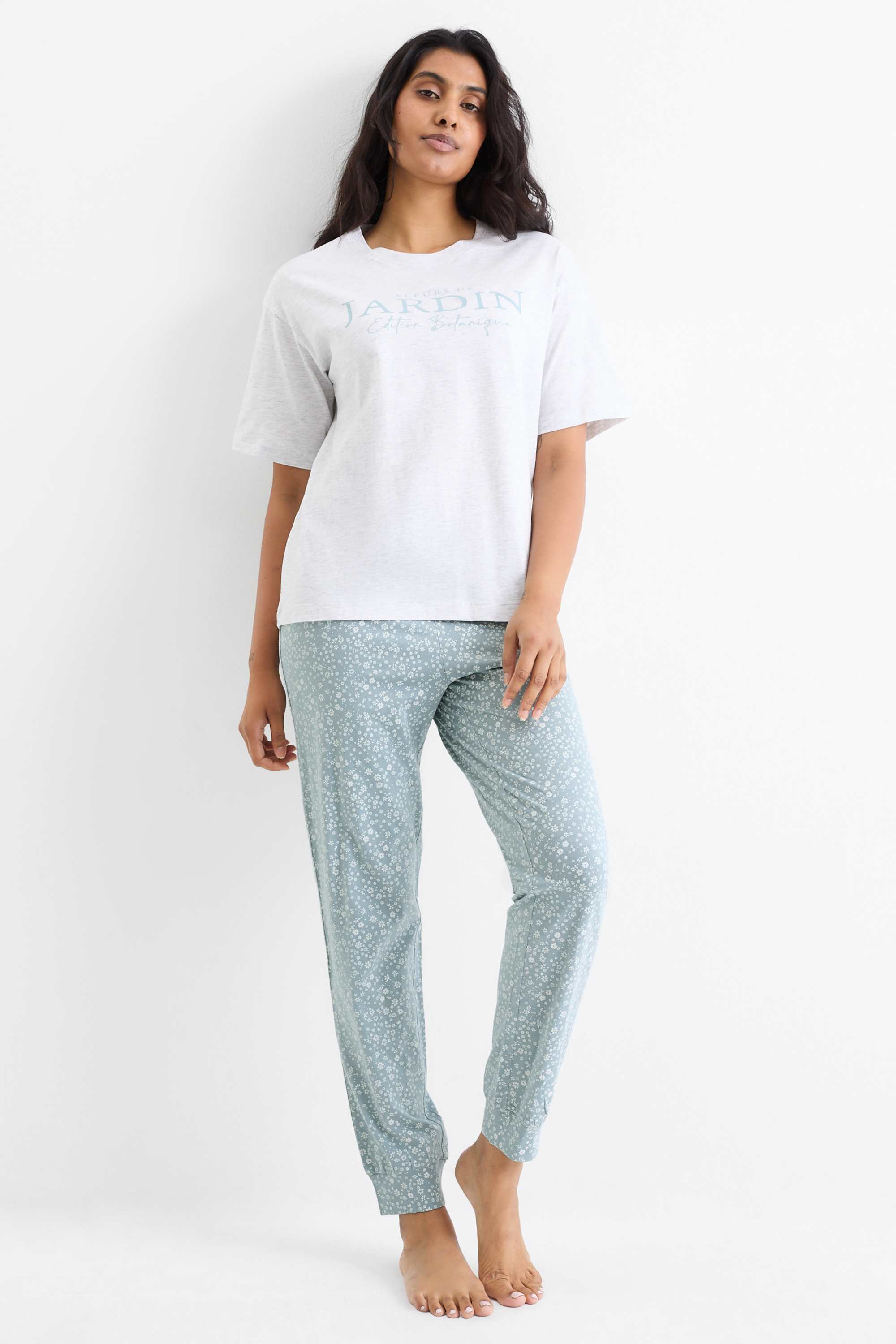 Pyjamas light gray-melange
