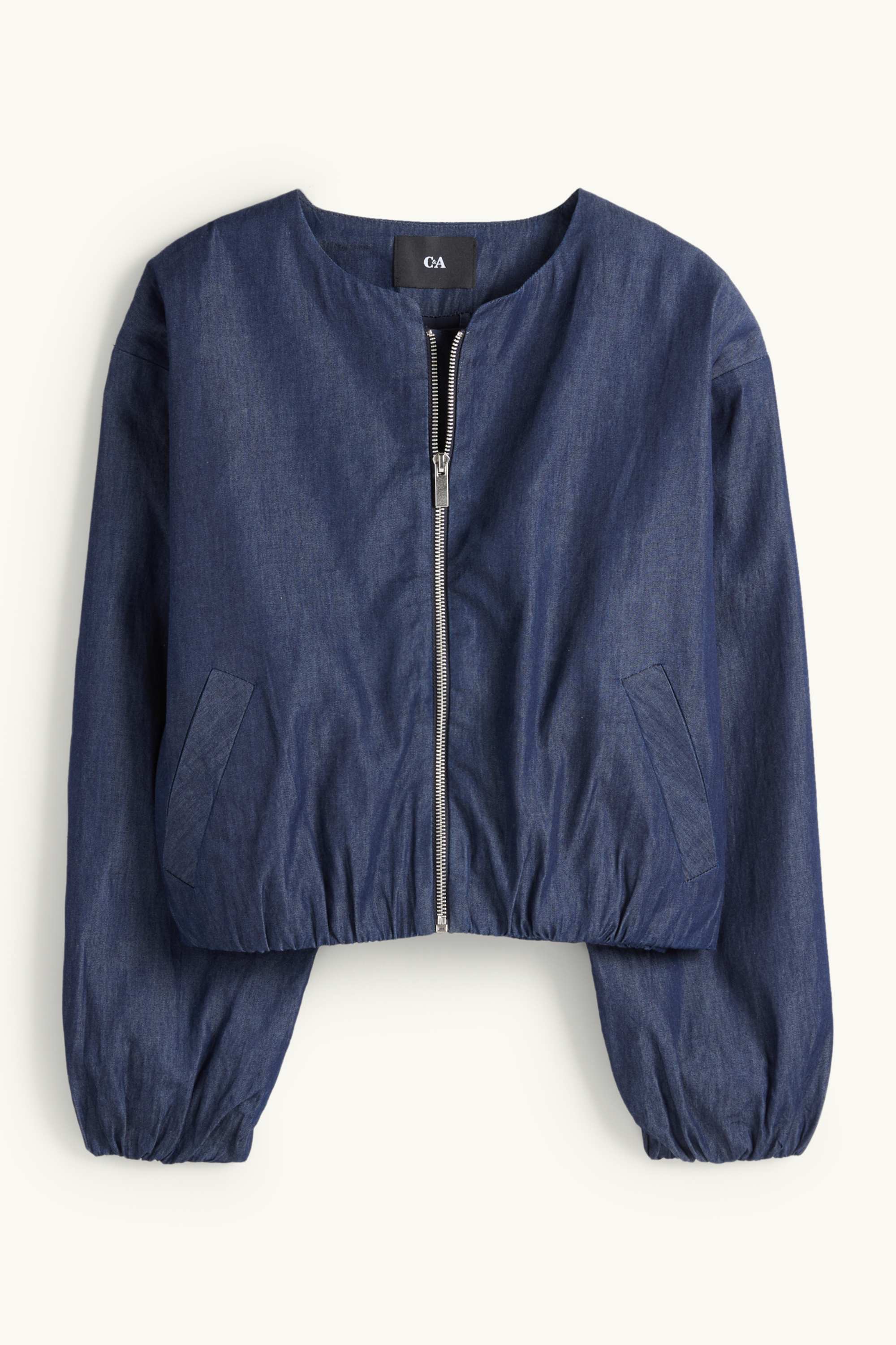 Denim bomber jacket dark blue