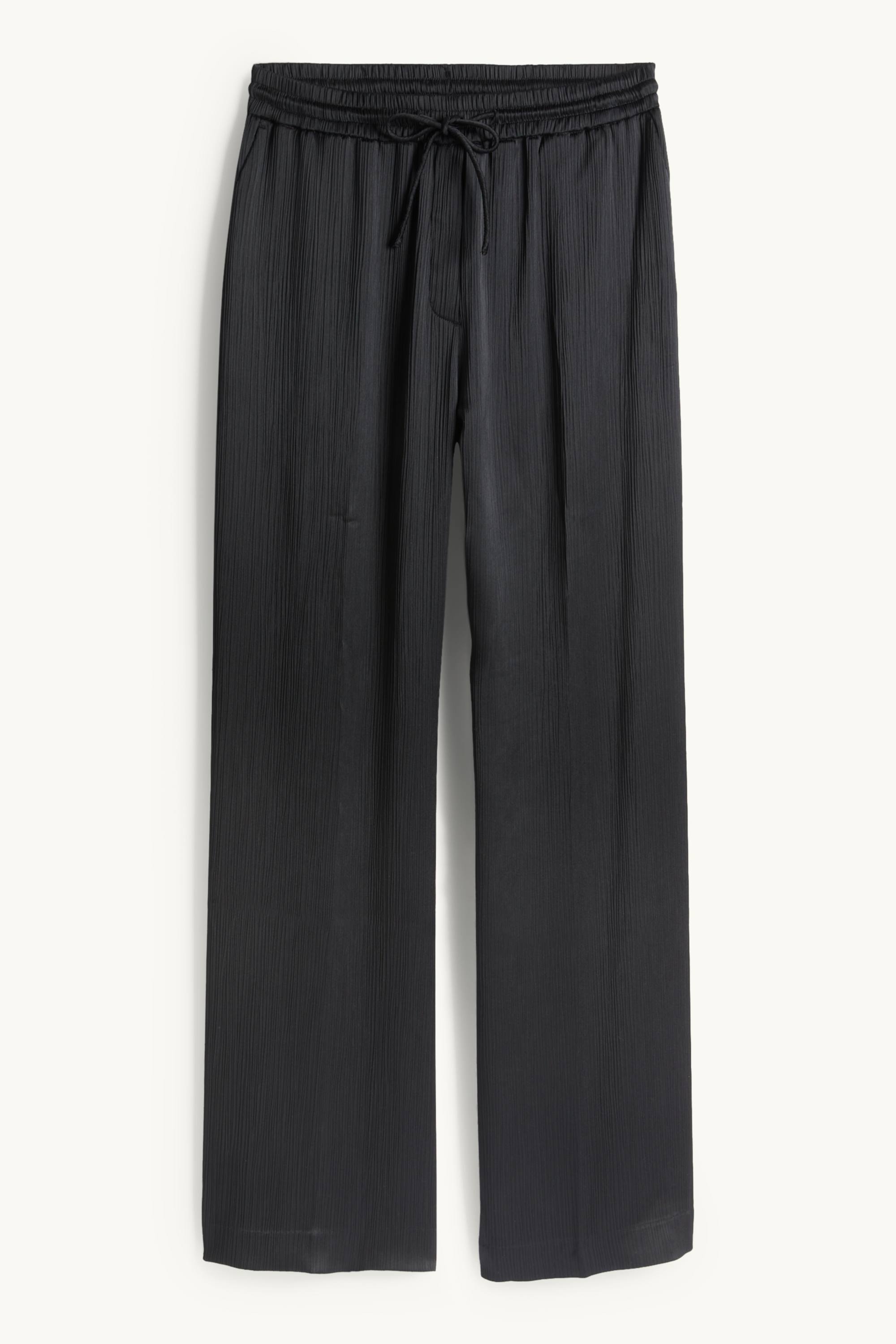 Business trousers - mid-rise waist - wide leg black