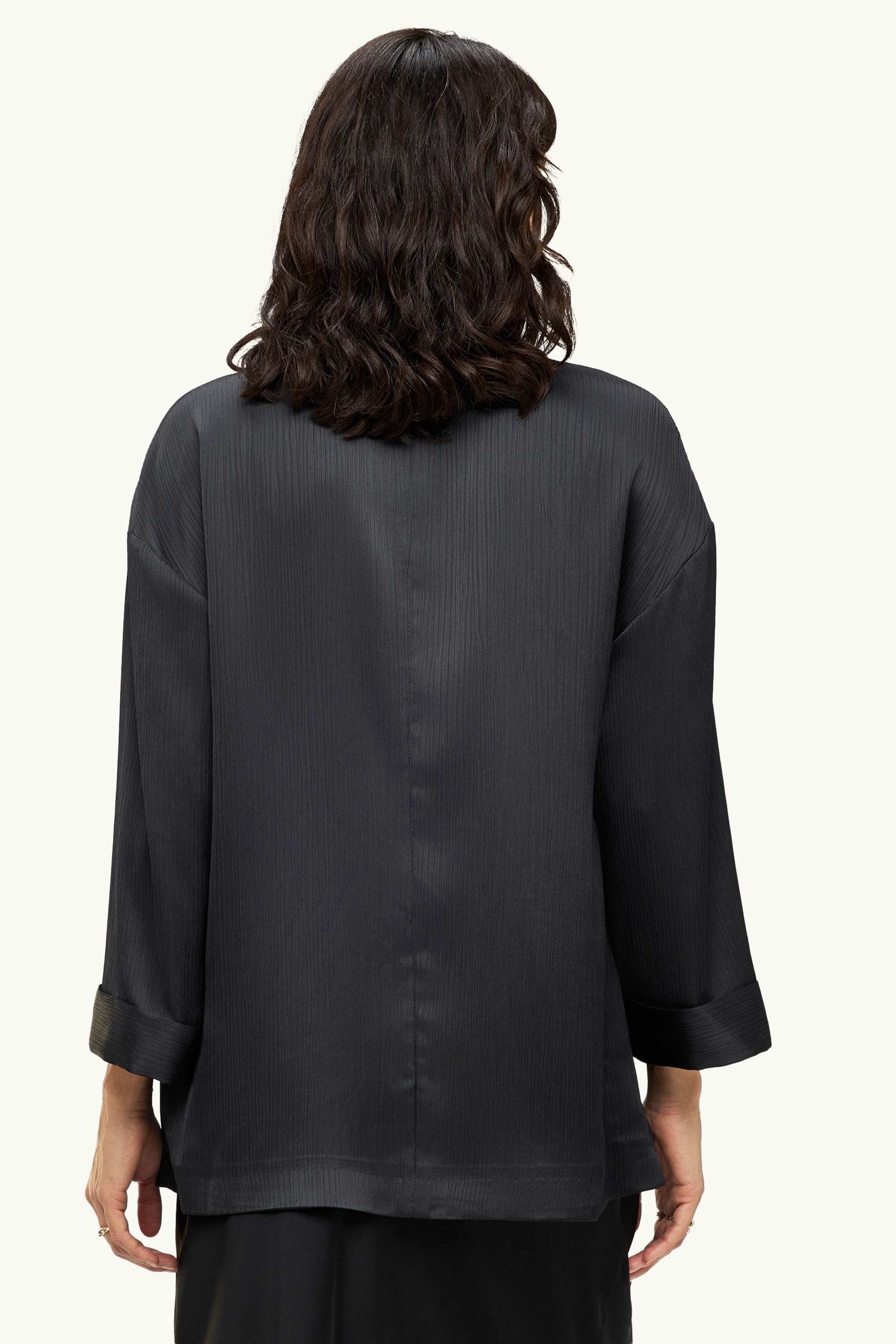 Blazer - regular fit - ribbed black