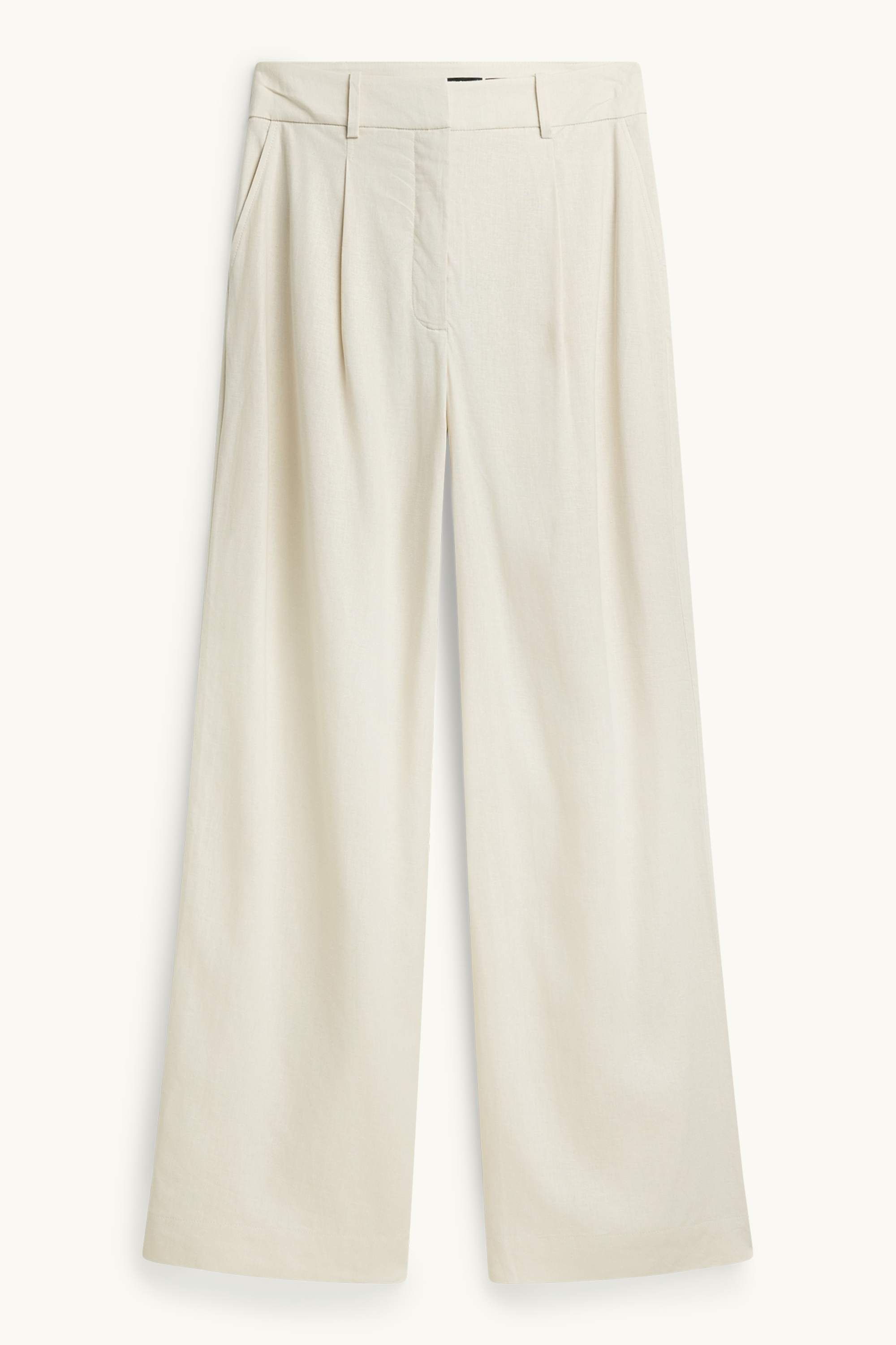 Business trousers - high waist - wide leg - linen blend cremewhite