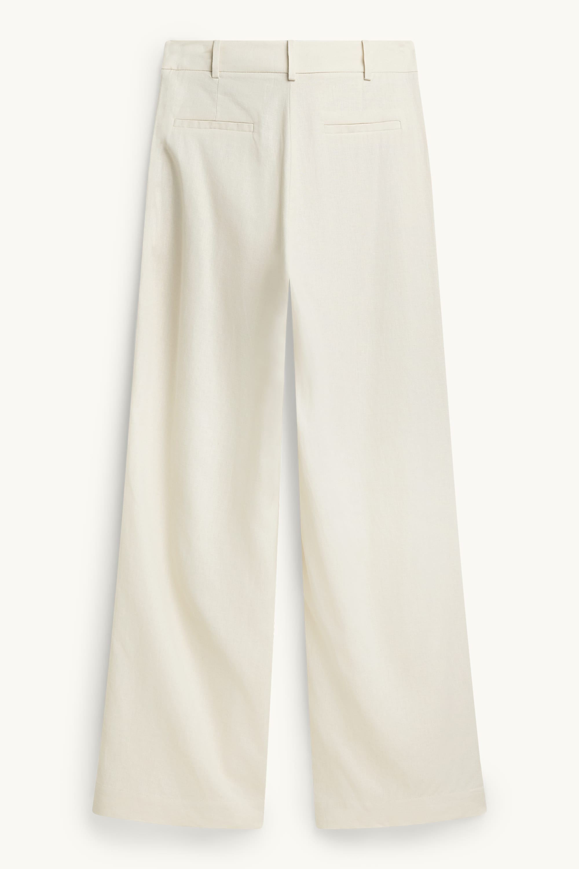 Business trousers - high waist - wide leg - linen blend cremewhite