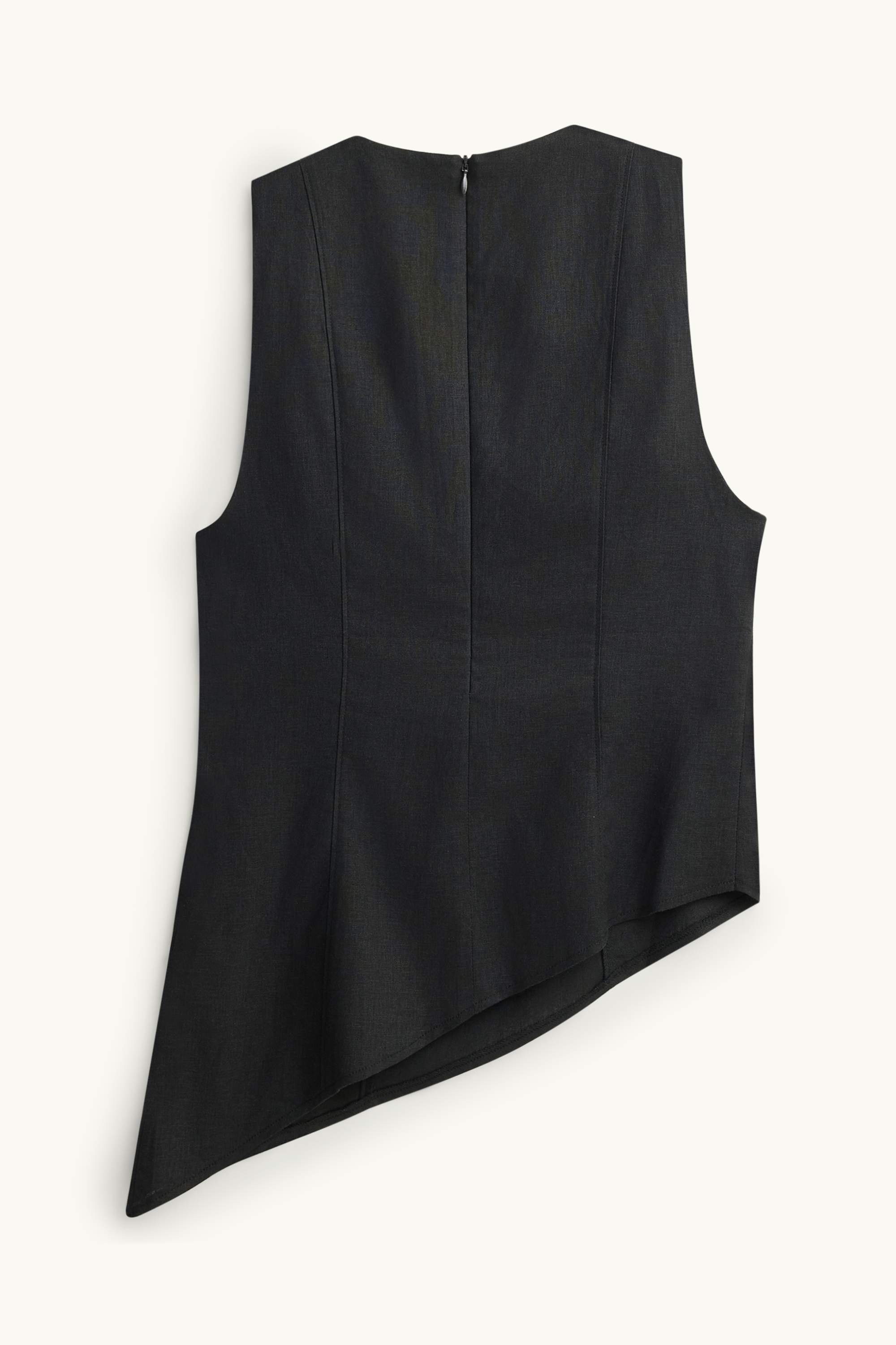 Blouse top - linen blend black
