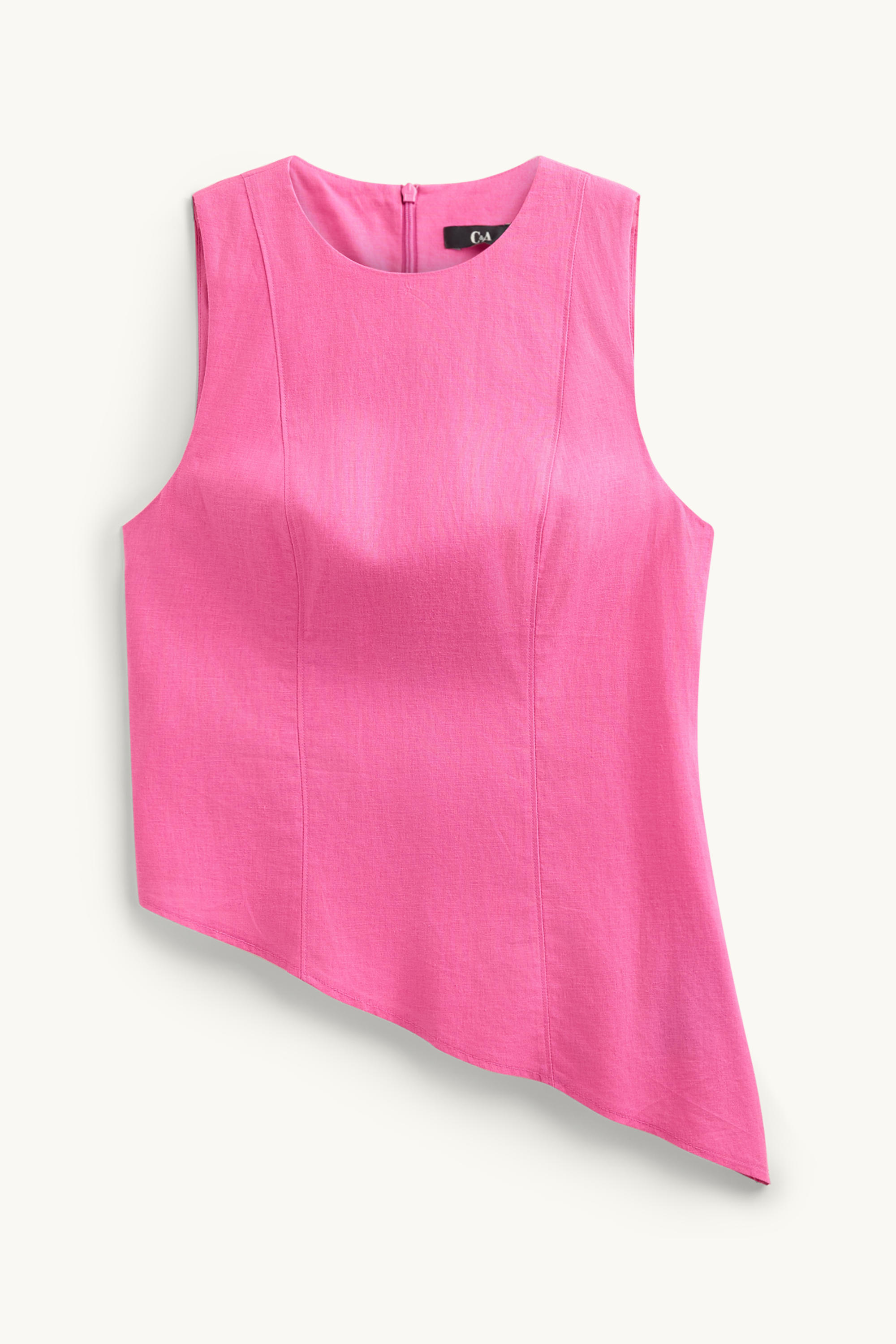 Blouse top - linen blend rose