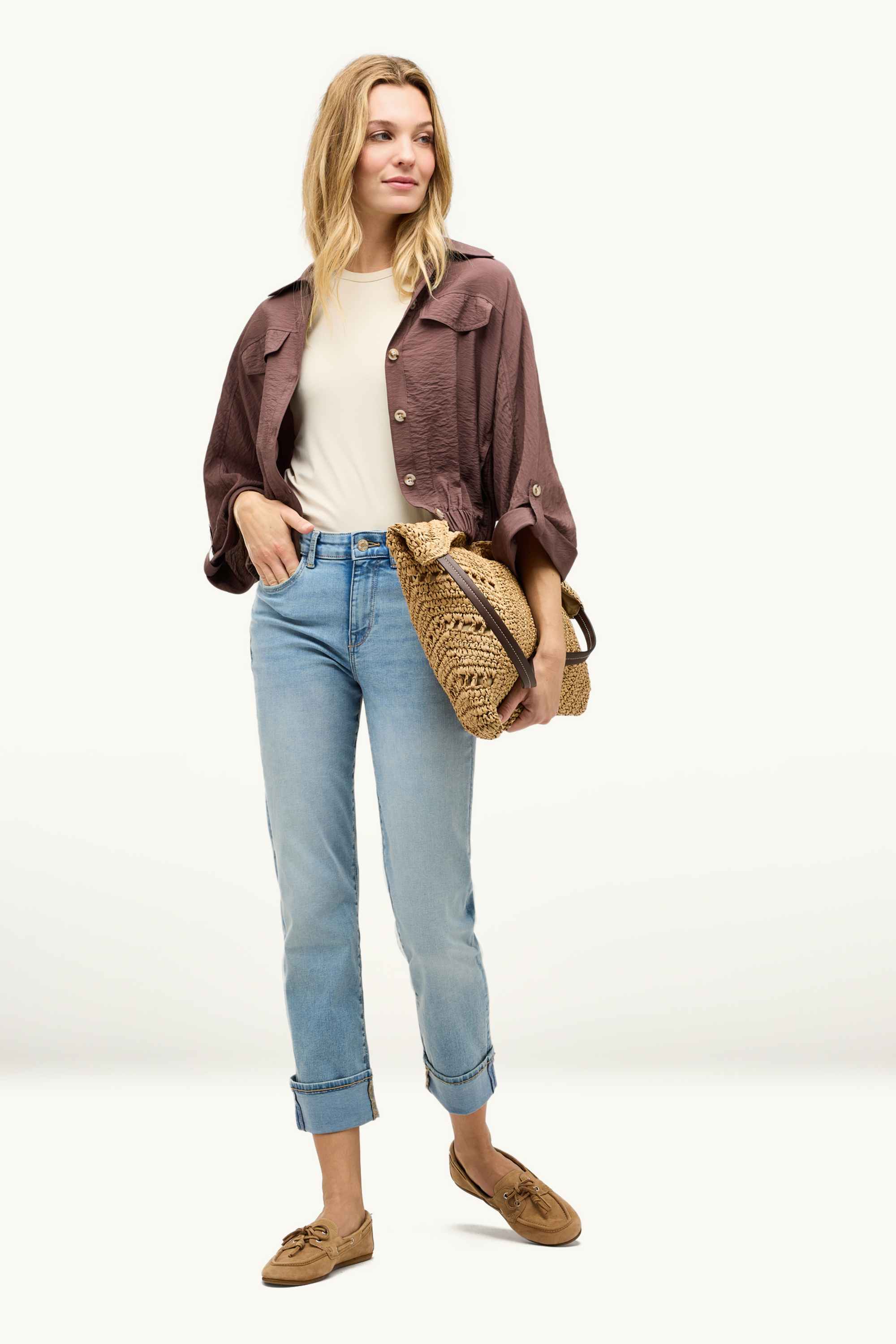 Cropped blazer brown