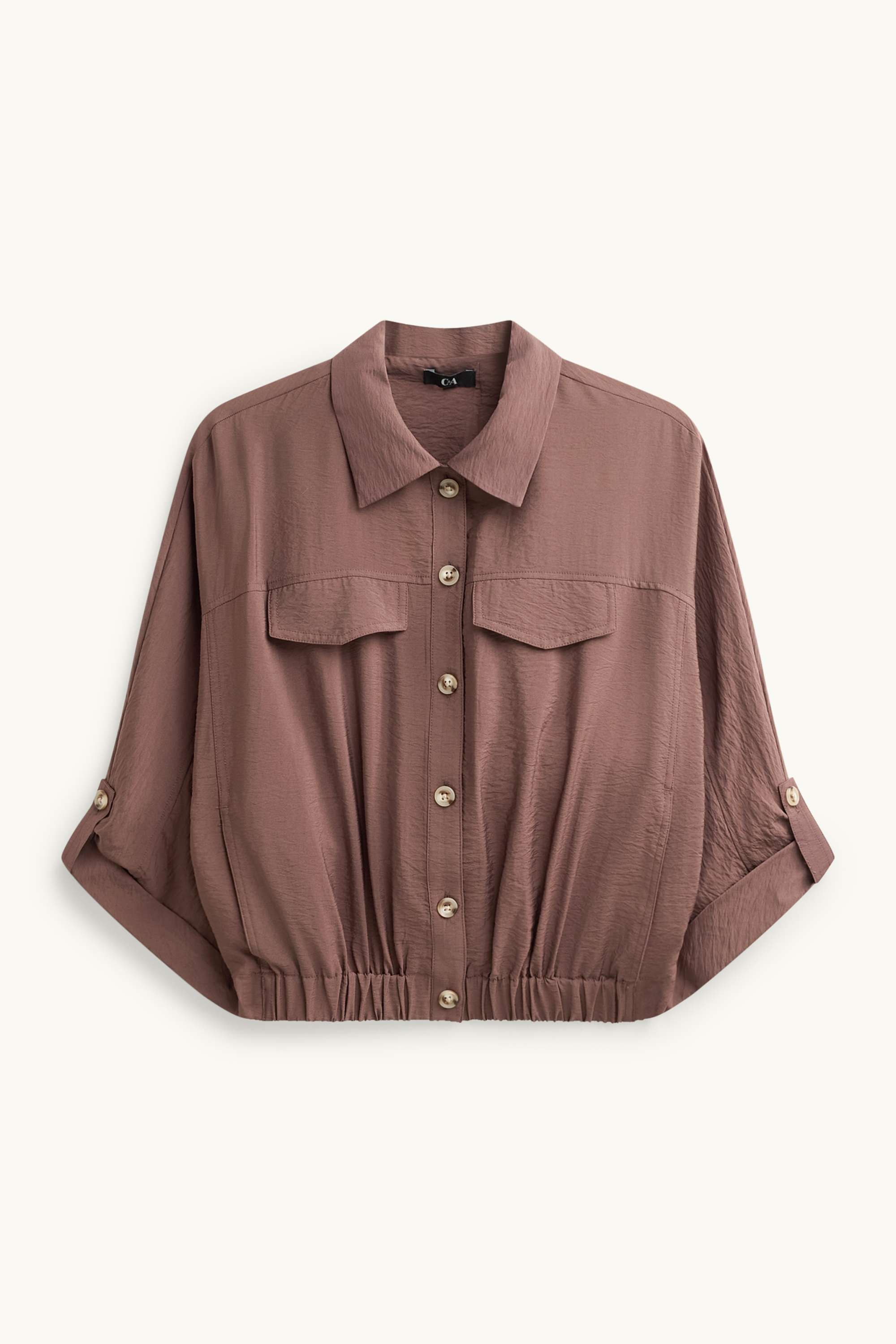 Cropped blazer brown