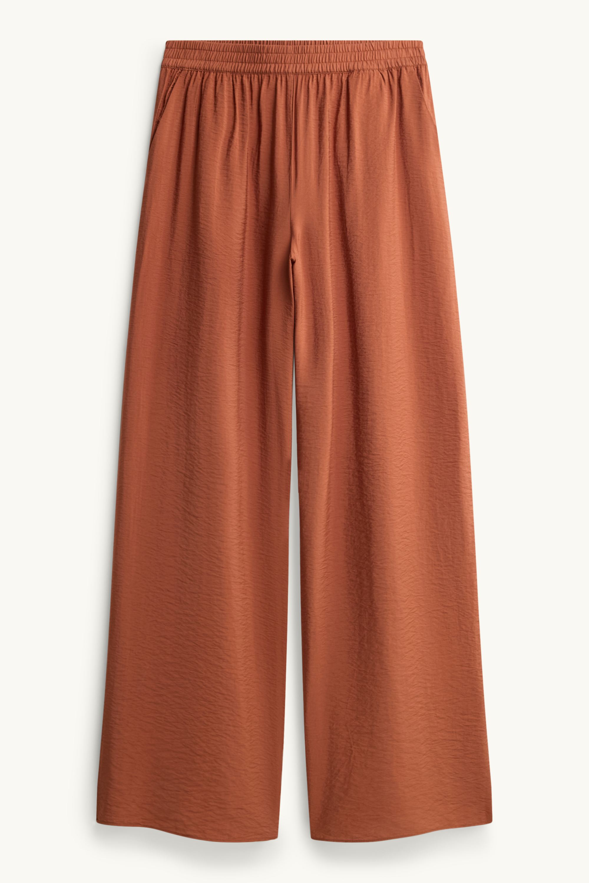 Business trousers - high waist - wide leg brown