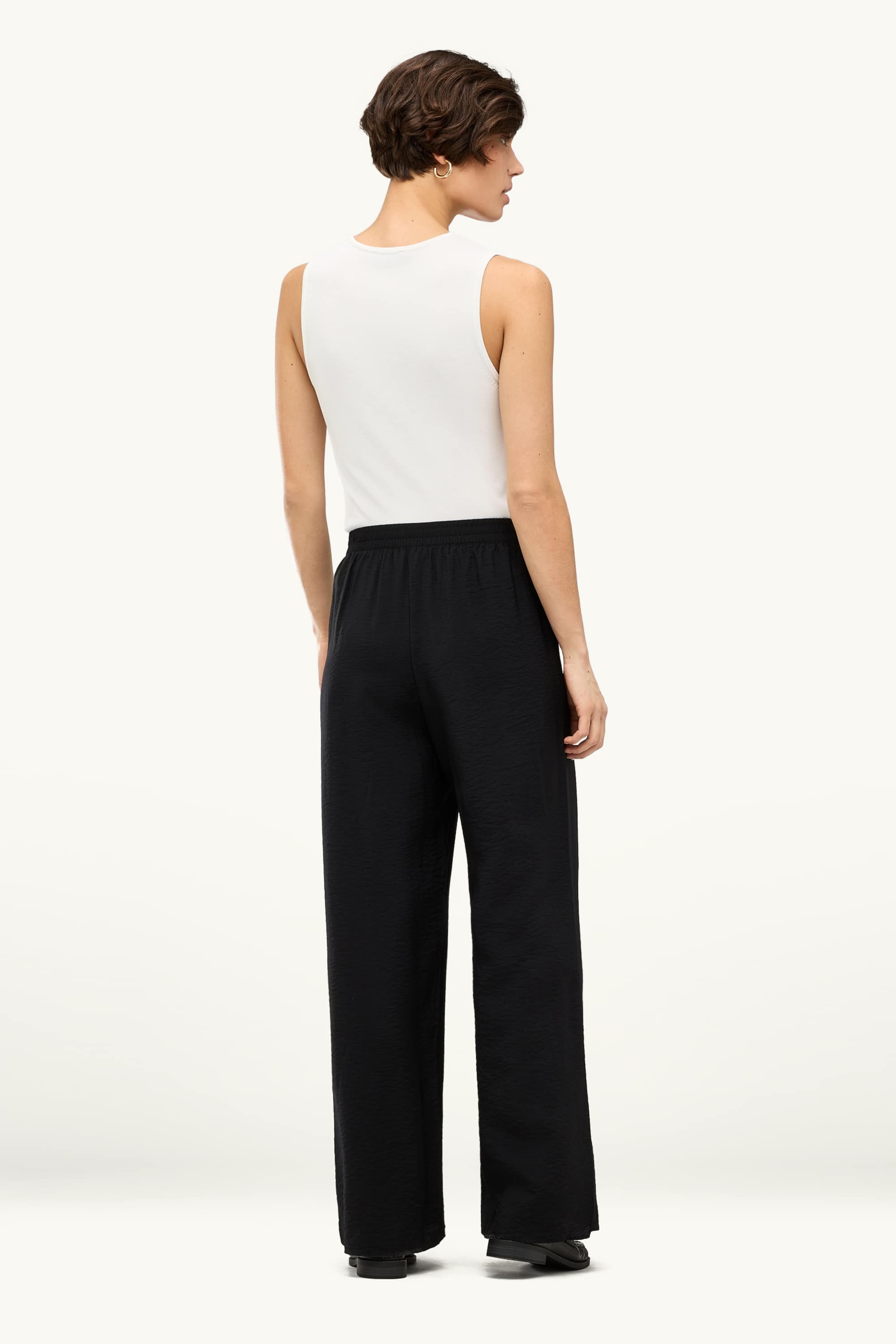 Business trousers - high waist - wide leg black