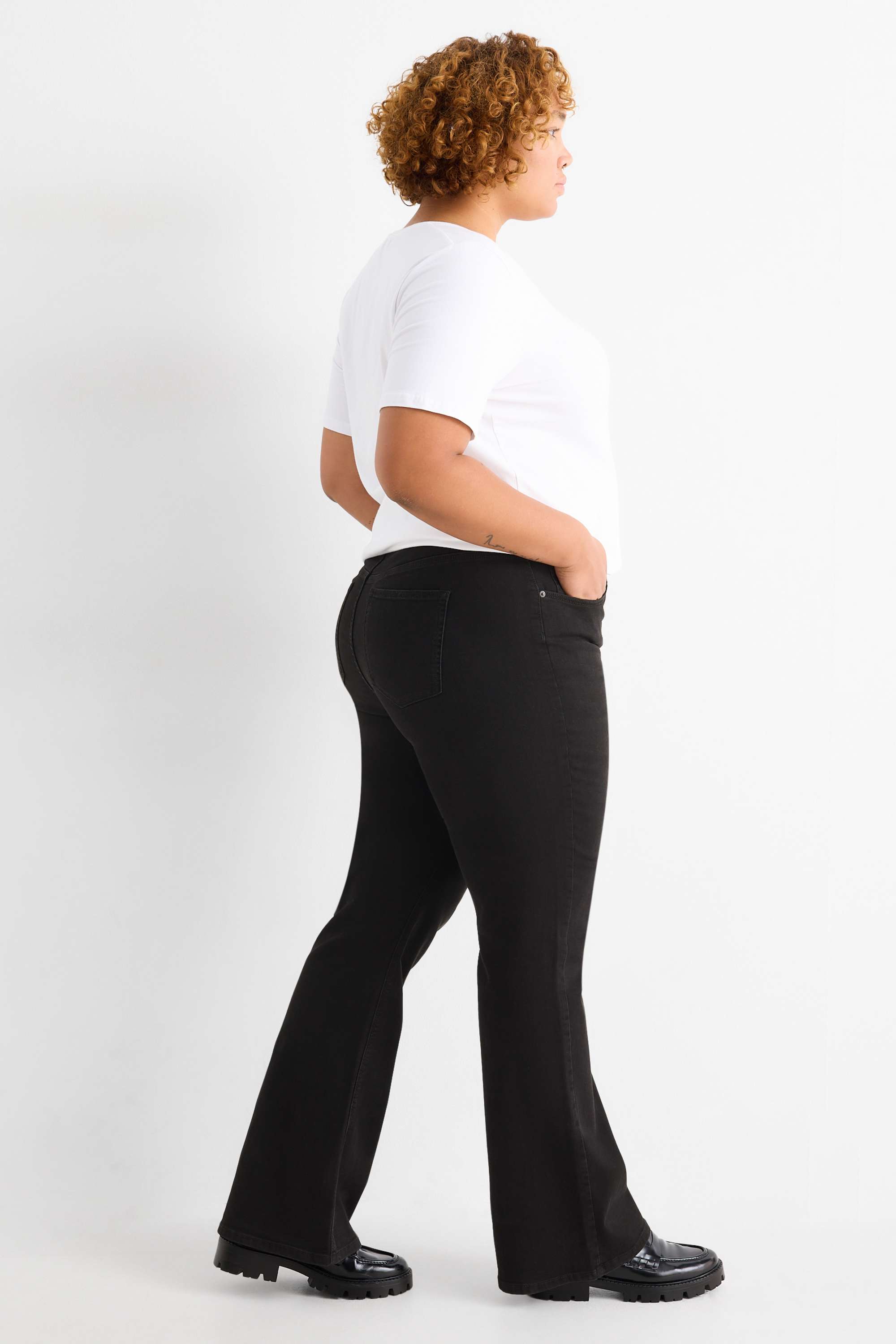 Flared jeans - high waist black