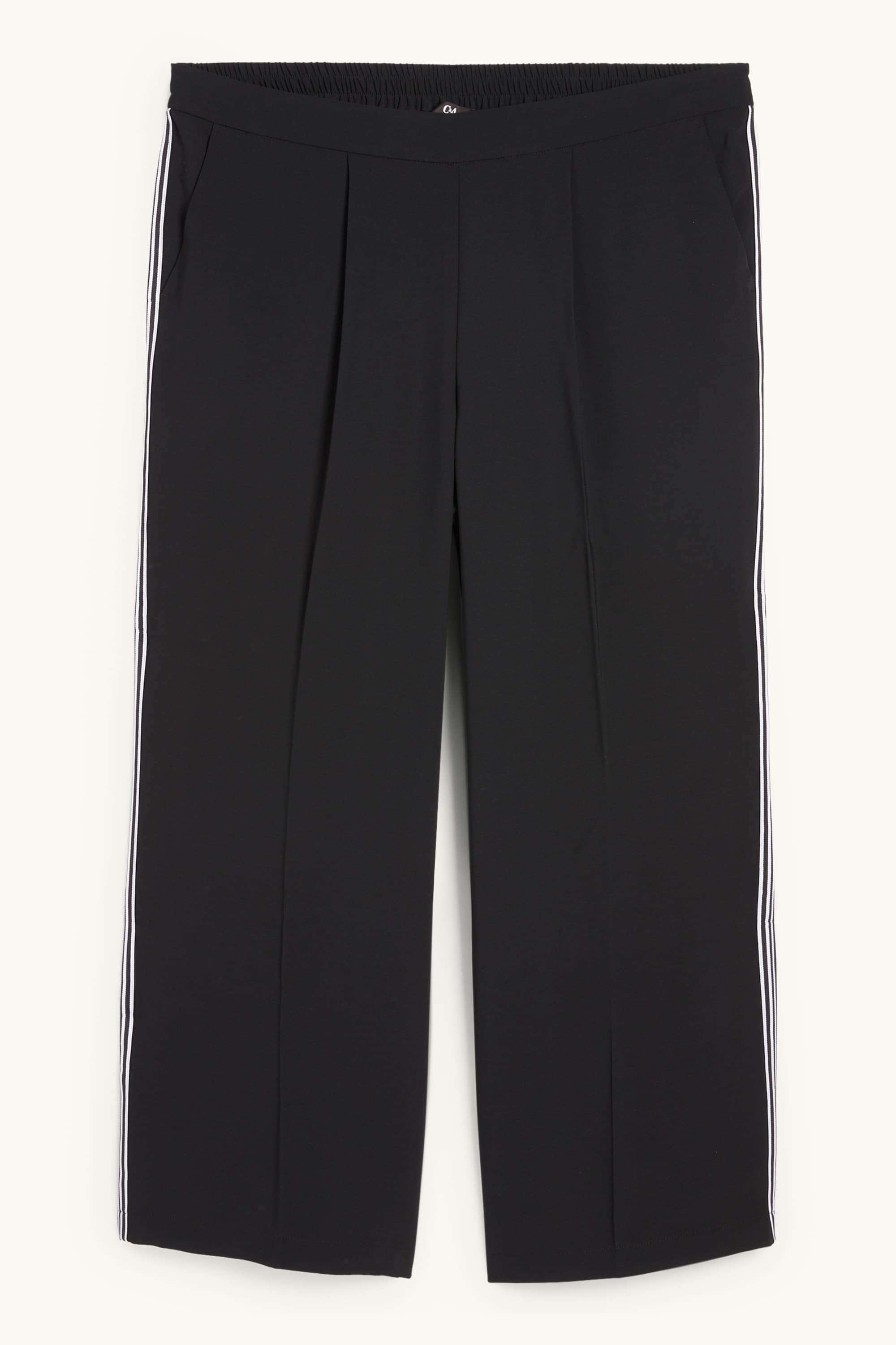 Cloth trousers - mid-rise waist - wide leg black