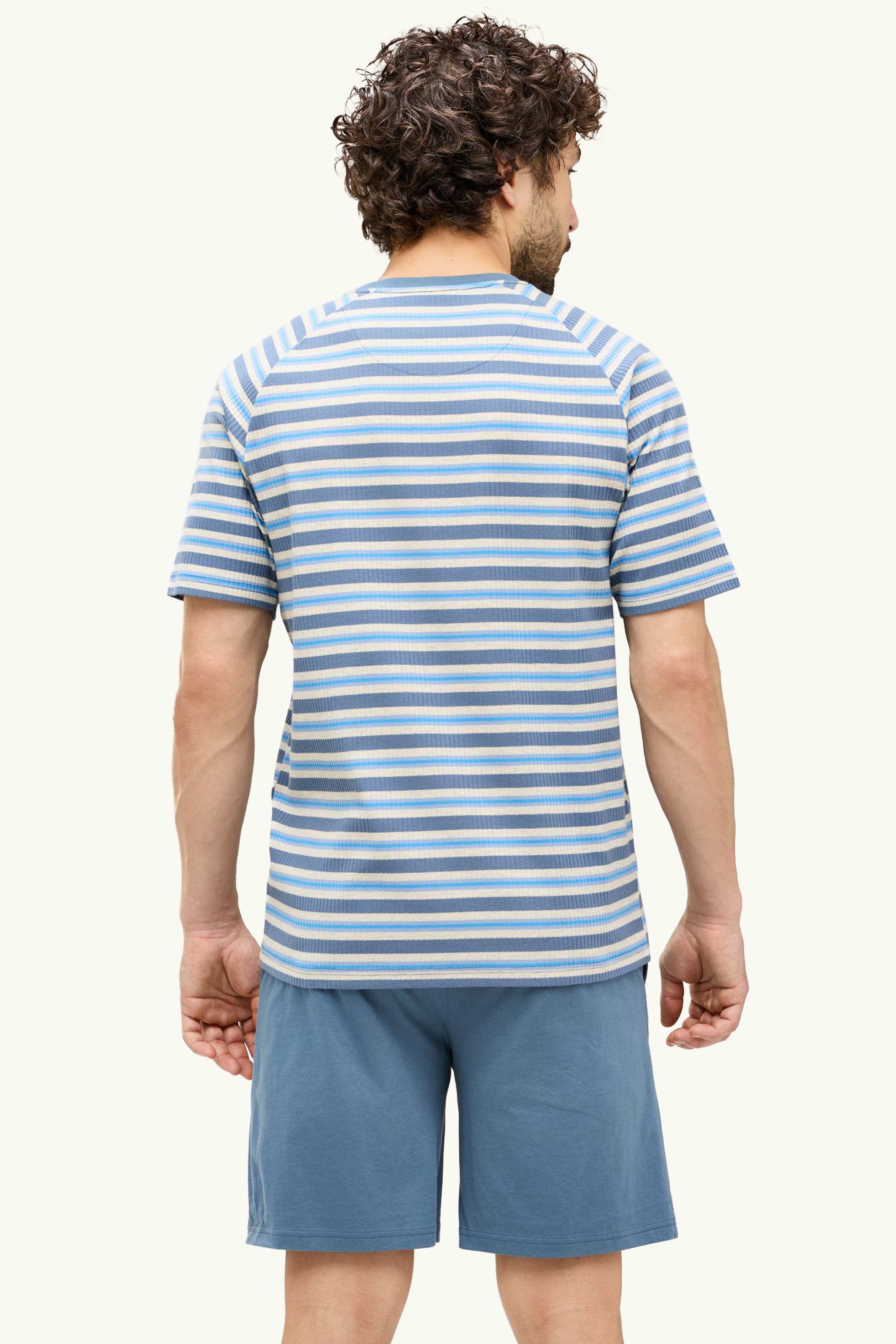 Short pyjamas - 2 piece blue / white