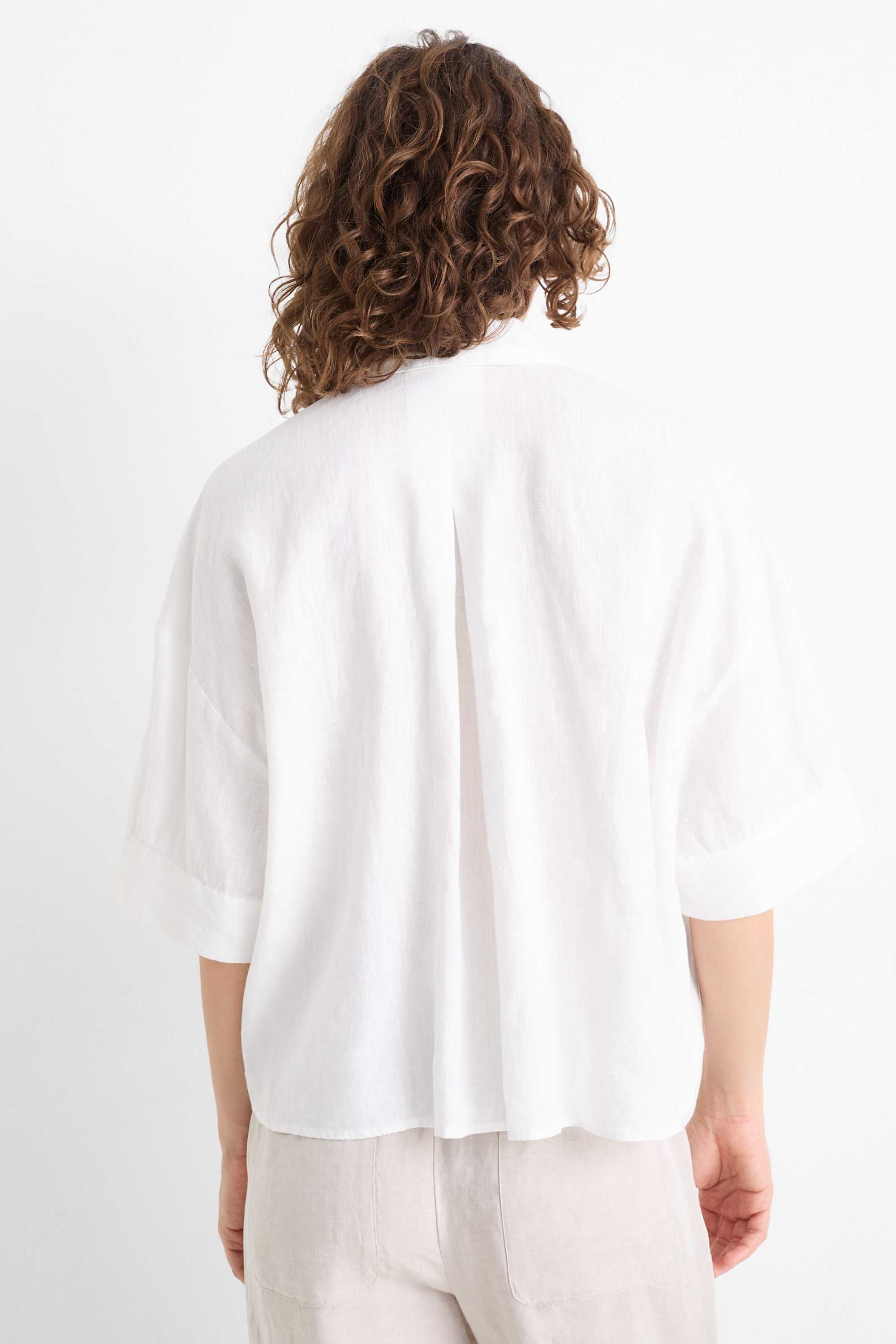 Linen shirt blouse white